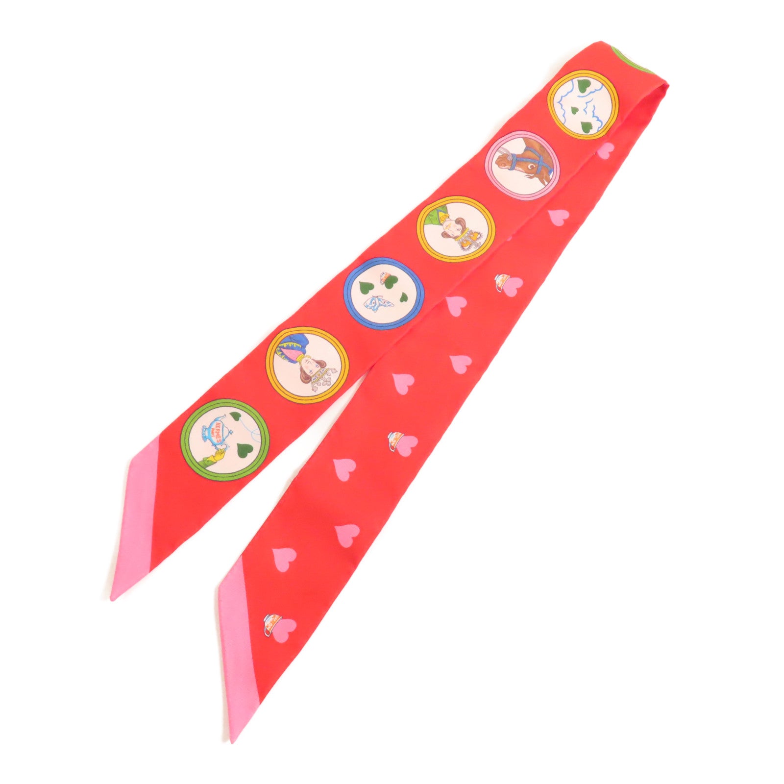 HERMES Twilly Scarf Scarves Silk Red