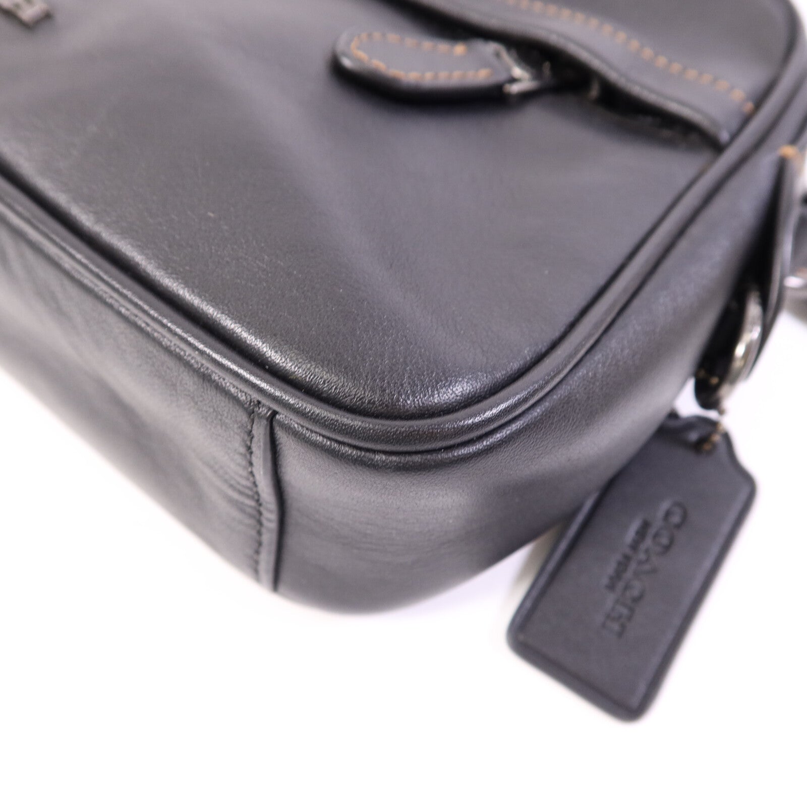 COACH 牛皮皮革Shoulder Bag銀扣肩背袋