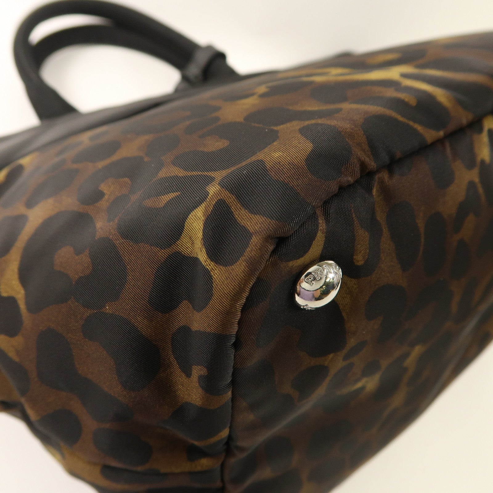 PRADA SHW 2 Way Shoulder Bag Nylon/Canvas Black Brown