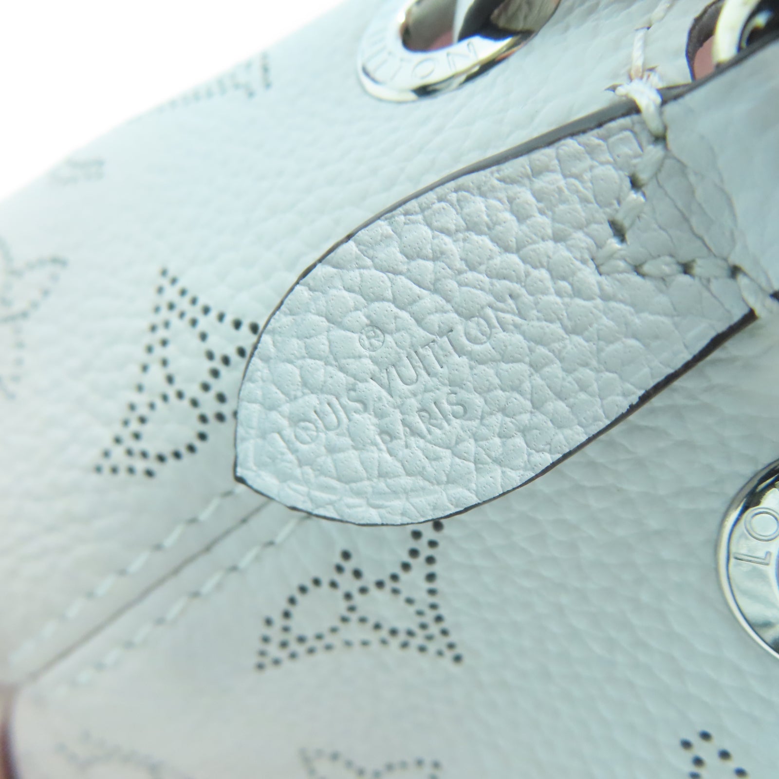 LOUIS VUITTON 【激減優惠】Monogram Mahina Bella銀扣鏈帶肩背袋白色/粉紅色