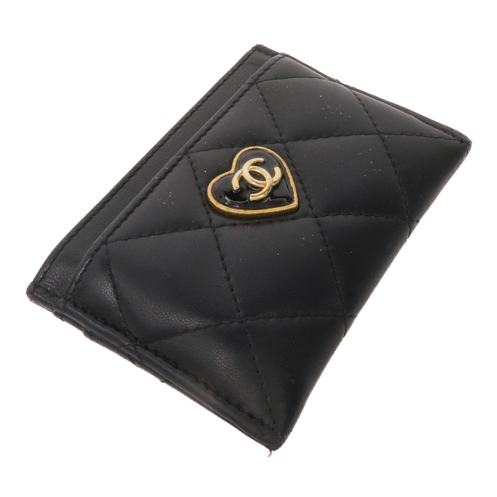 CHANEL 羊皮皮革Coco Love Card Case金扣卡片套