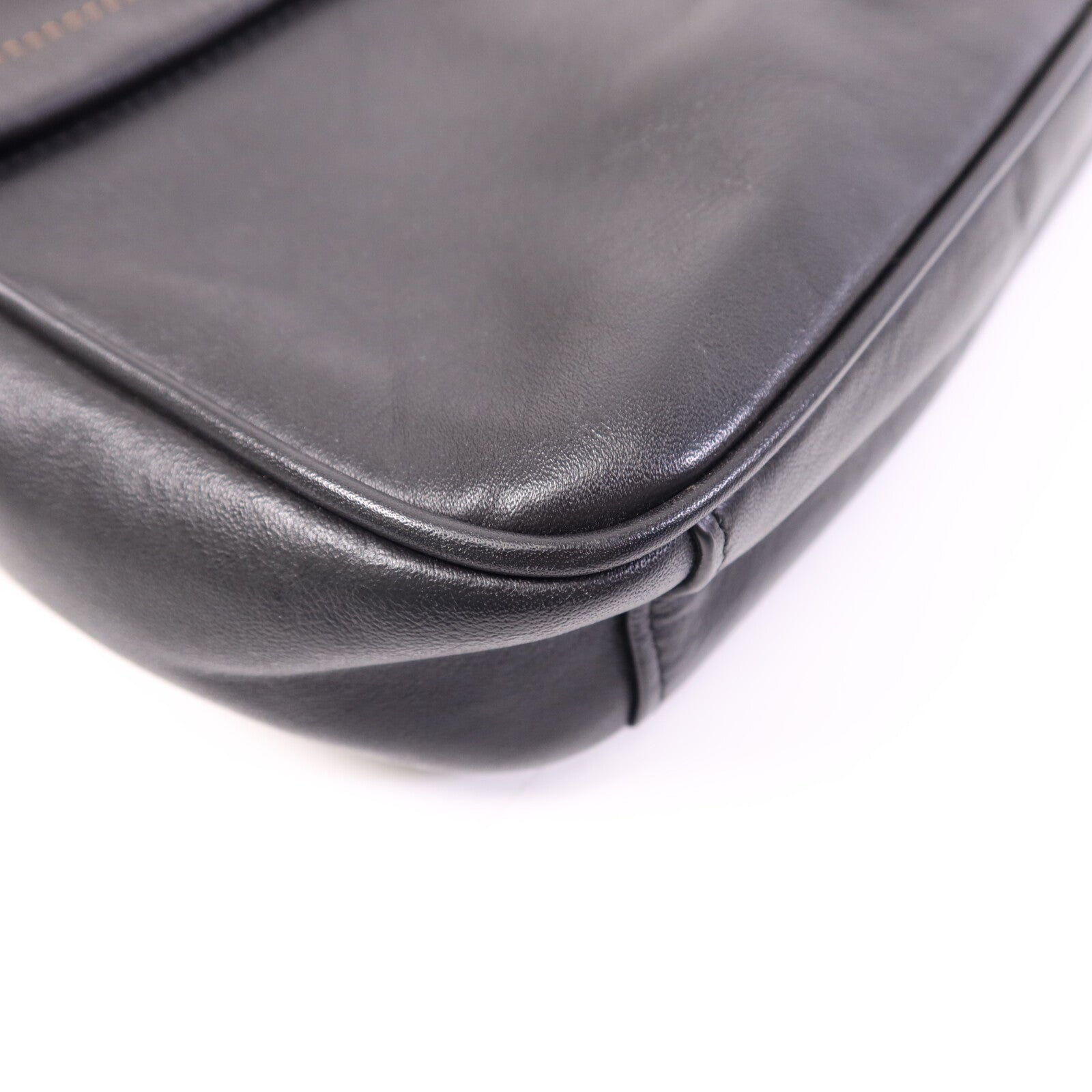 COACH 牛皮皮革Shoulder Bag銀扣肩背袋