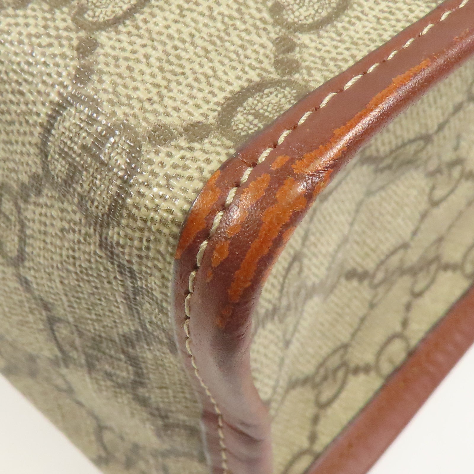 GUCCI GG GHW Tote Bag 211135 Coated Canvas Brown