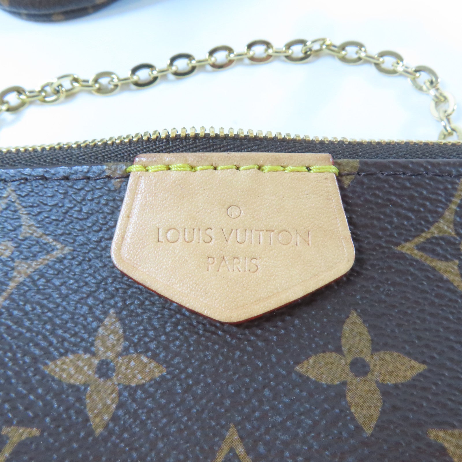 LOUIS VUITTON 【清倉大減價】Monogram Multi Pochette Accessoires金扣手挽肩背兩用袋啡色/粉紅色