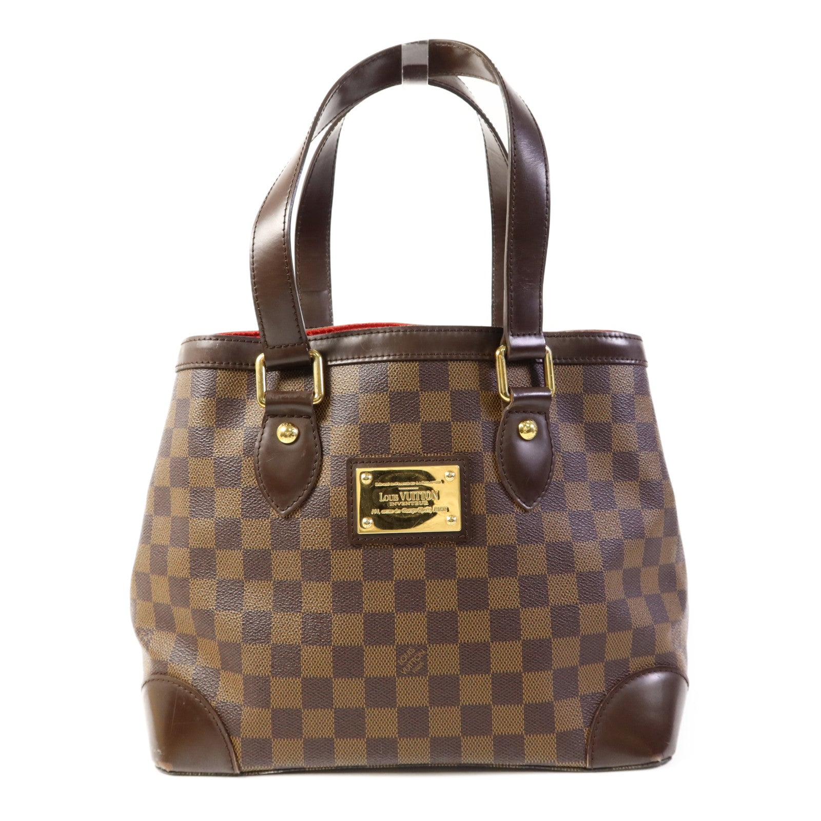 LOUIS VUITTON Damier Hampstead PM金扣手挽袋