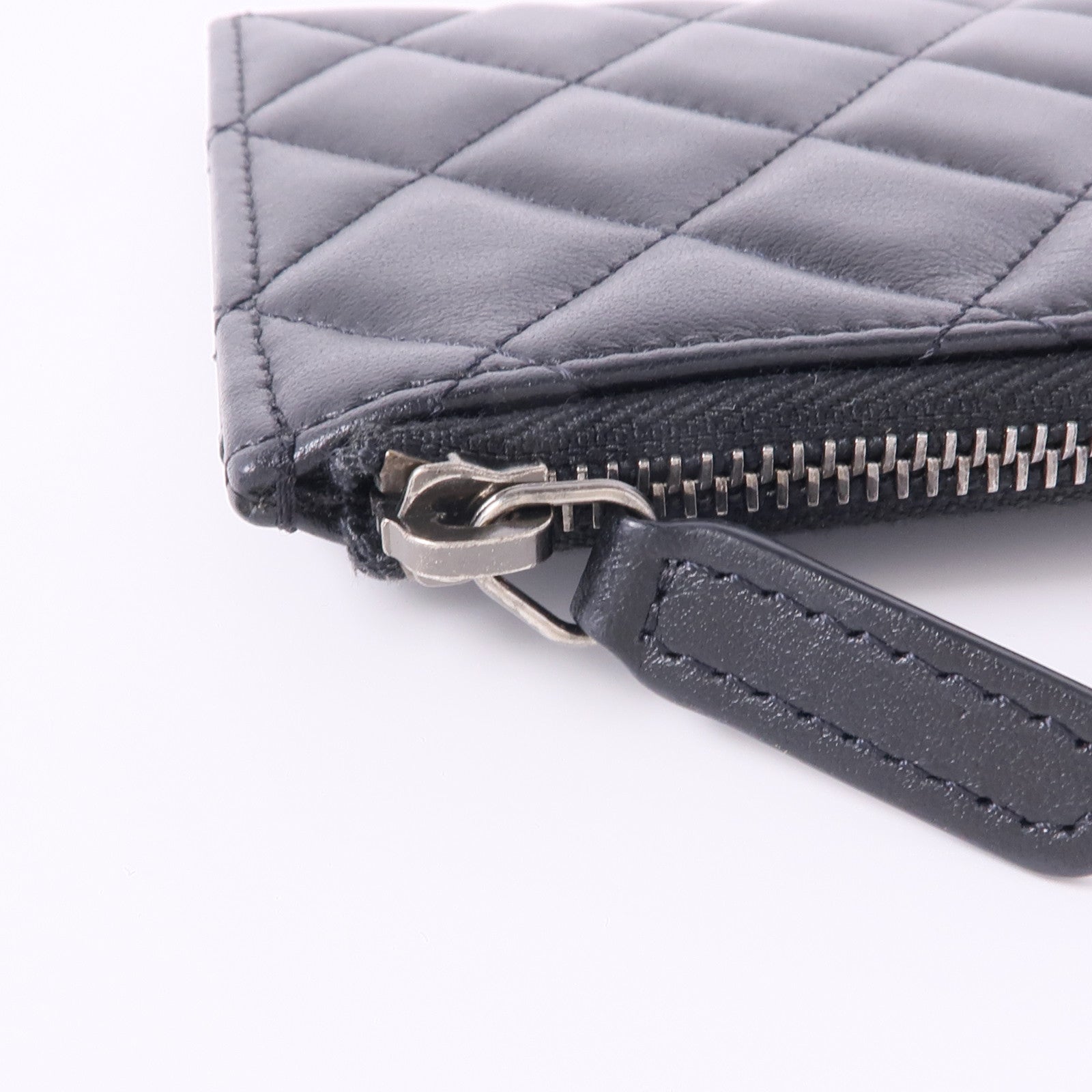 CHANEL 牛皮皮革Pouch Wallet銀扣長錢包