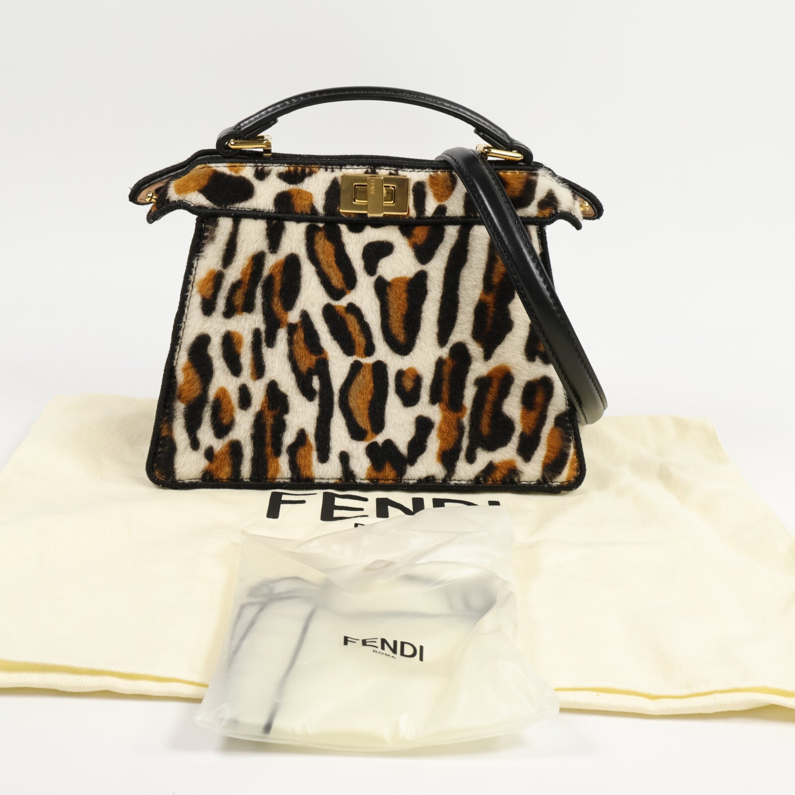 FENDI 馬毛Peekaboo ISeeU Petite手挽肩背兩用袋