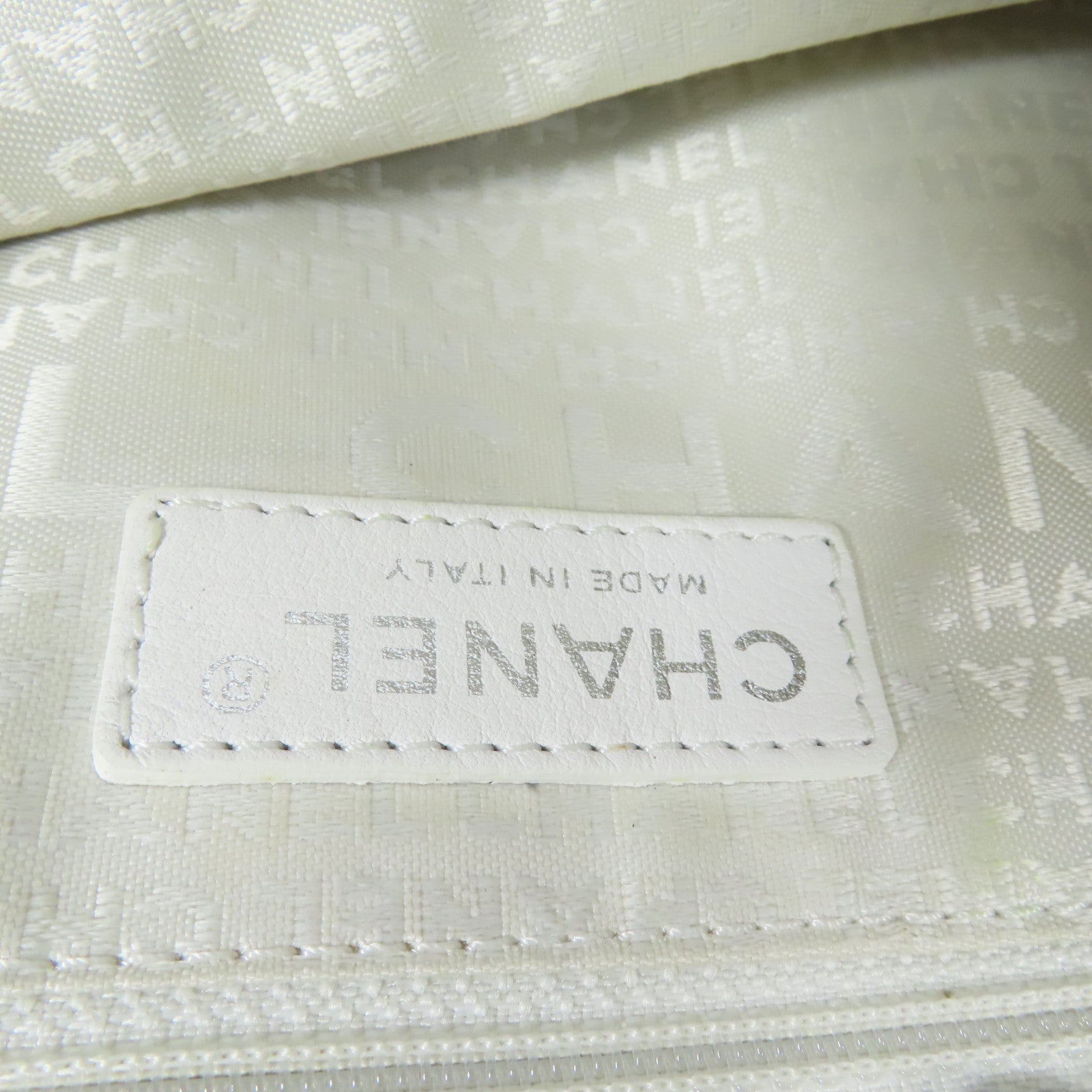 CHANEL Tweed/皮革Chain Shoulder Bag銀扣鏈帶肩背袋