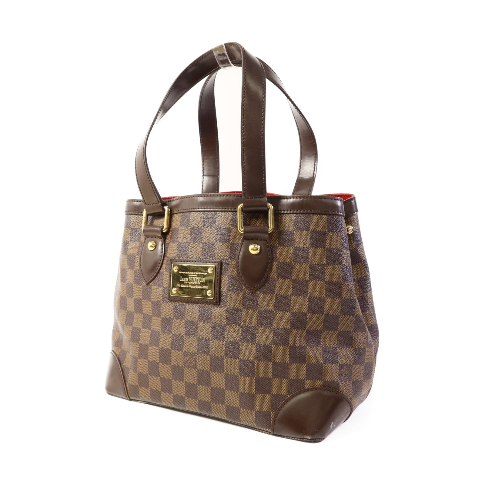 LOUIS VUITTON Damier Hampstead PM金扣手挽袋