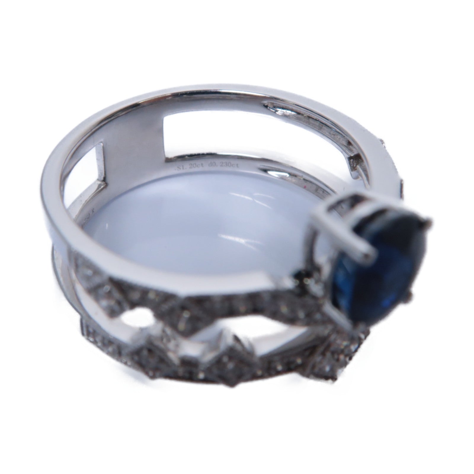 JEWELRY **【激減優惠】18K白金Sapphire Diamond Ring 1.204ct藍寶石/0.236ct鑽石戒指US#6.75