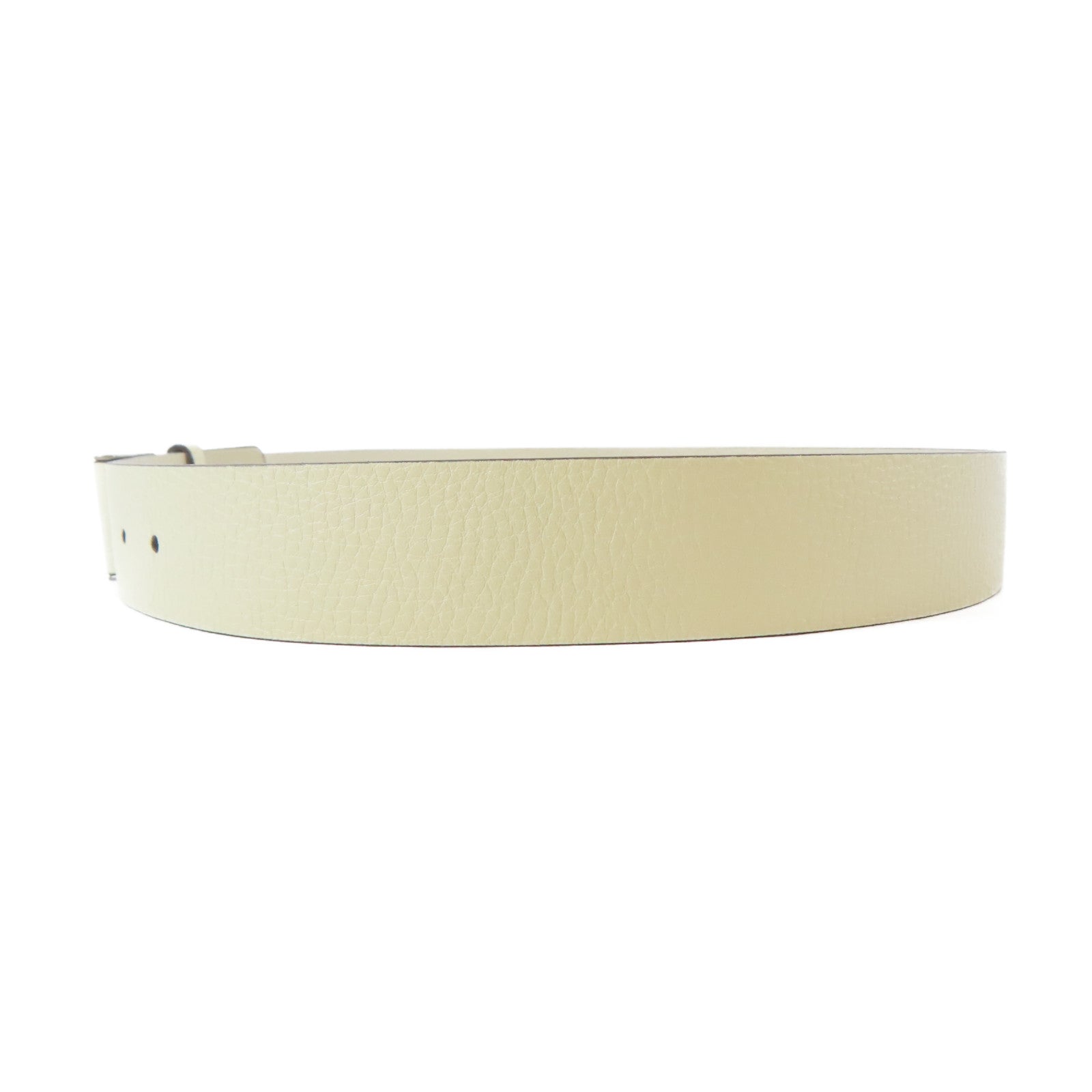 GUCCI 【激減優惠】牛皮皮革Belt銀扣皮帶白色