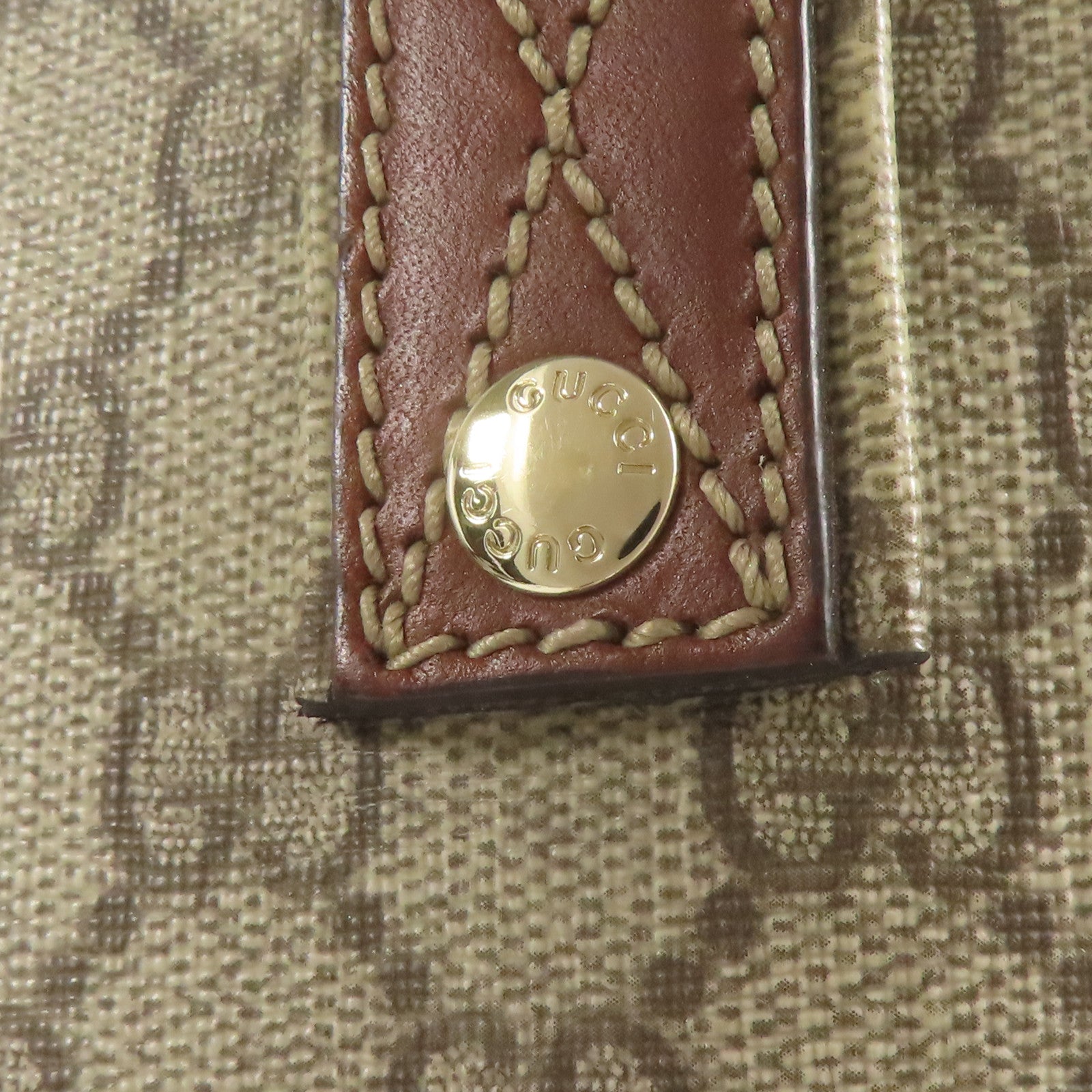 GUCCI GG GHW Tote Bag 211135 Coated Canvas Brown