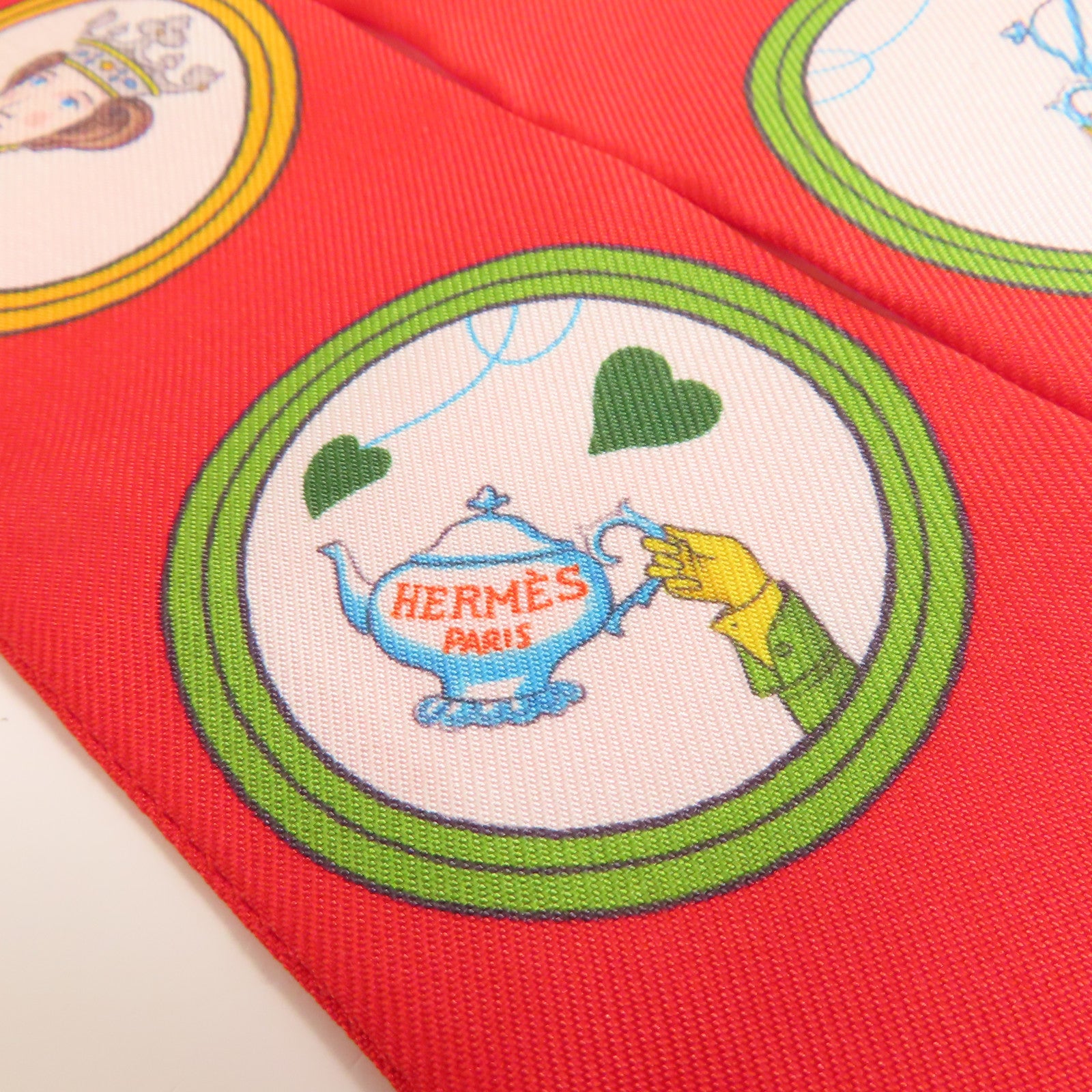 HERMES Twilly Scarf Scarves Silk Red