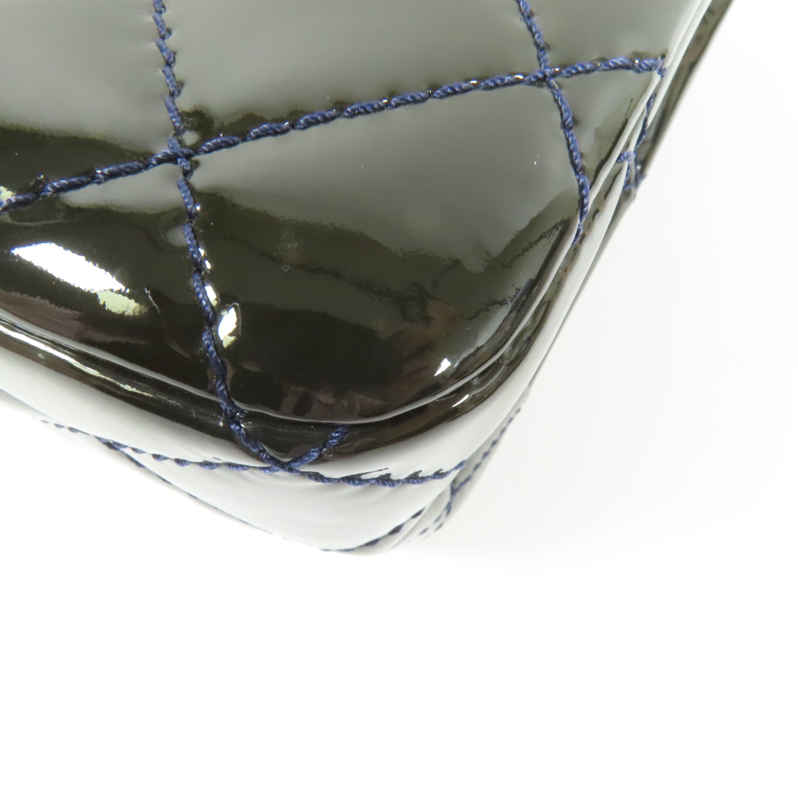 CHANEL 漆皮皮革2.55 Jumbo銀扣鏈帶肩背袋