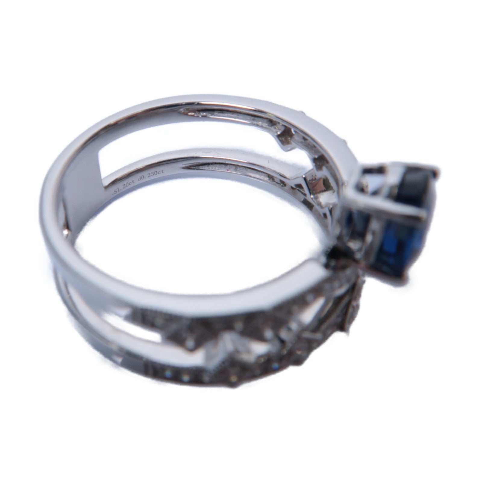 JEWELRY **【激減優惠】18K白金Sapphire Diamond Ring 1.204ct藍寶石/0.236ct鑽石戒指US#6.75