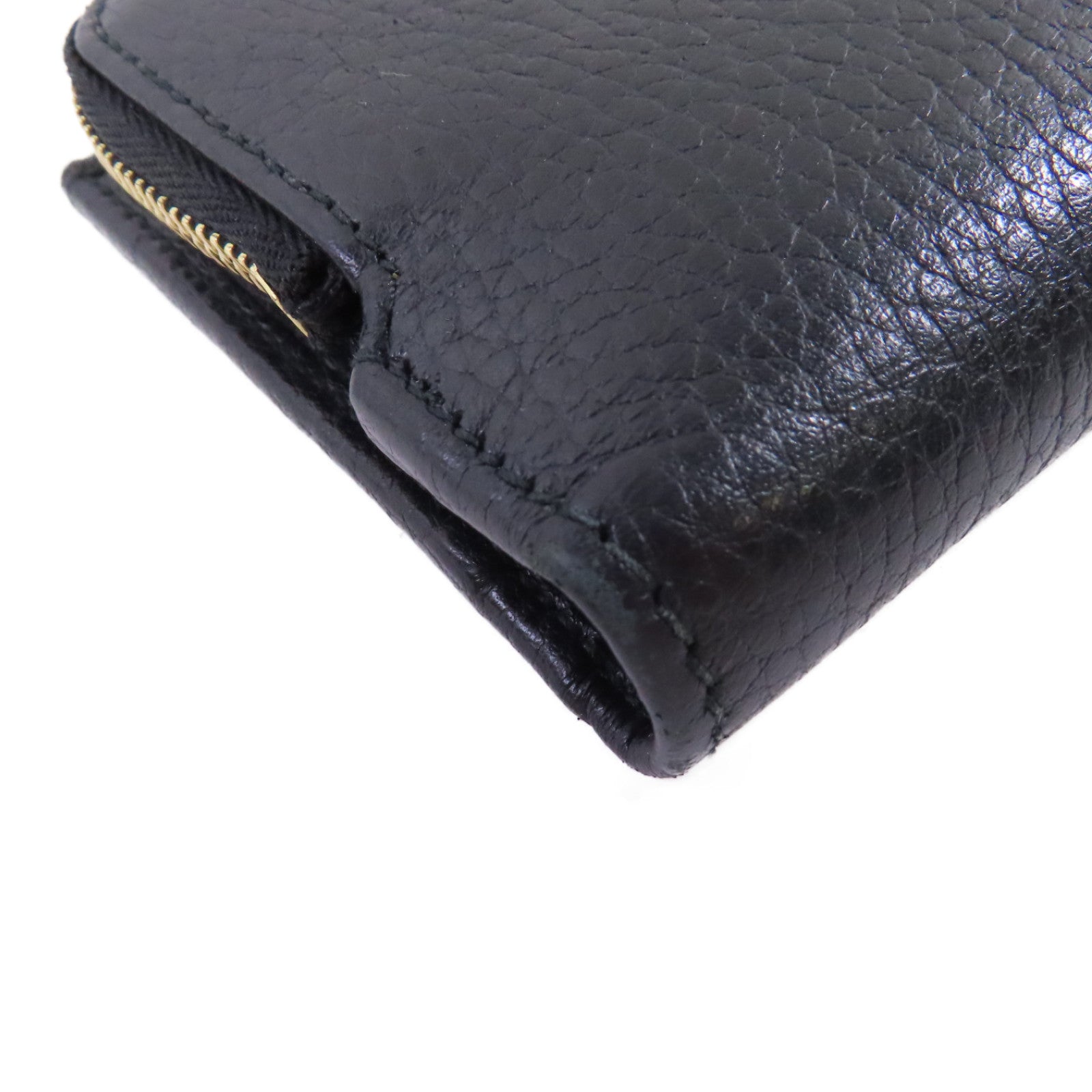 GUCCI 牛皮皮革Petit GG Marmont L-Shaped Zipper Medium Wallet金扣錢包黑色