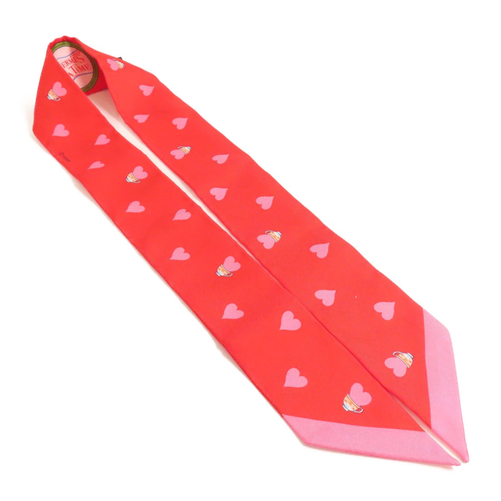 HERMES Twilly Scarf Scarves Silk Red