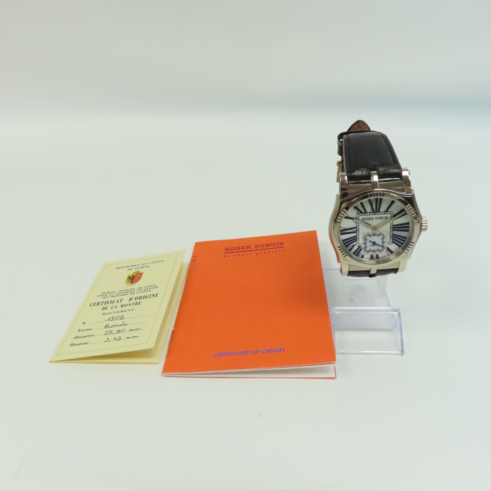 ROGER DUBUIS Sympathie18K白金手錶自動機芯白色