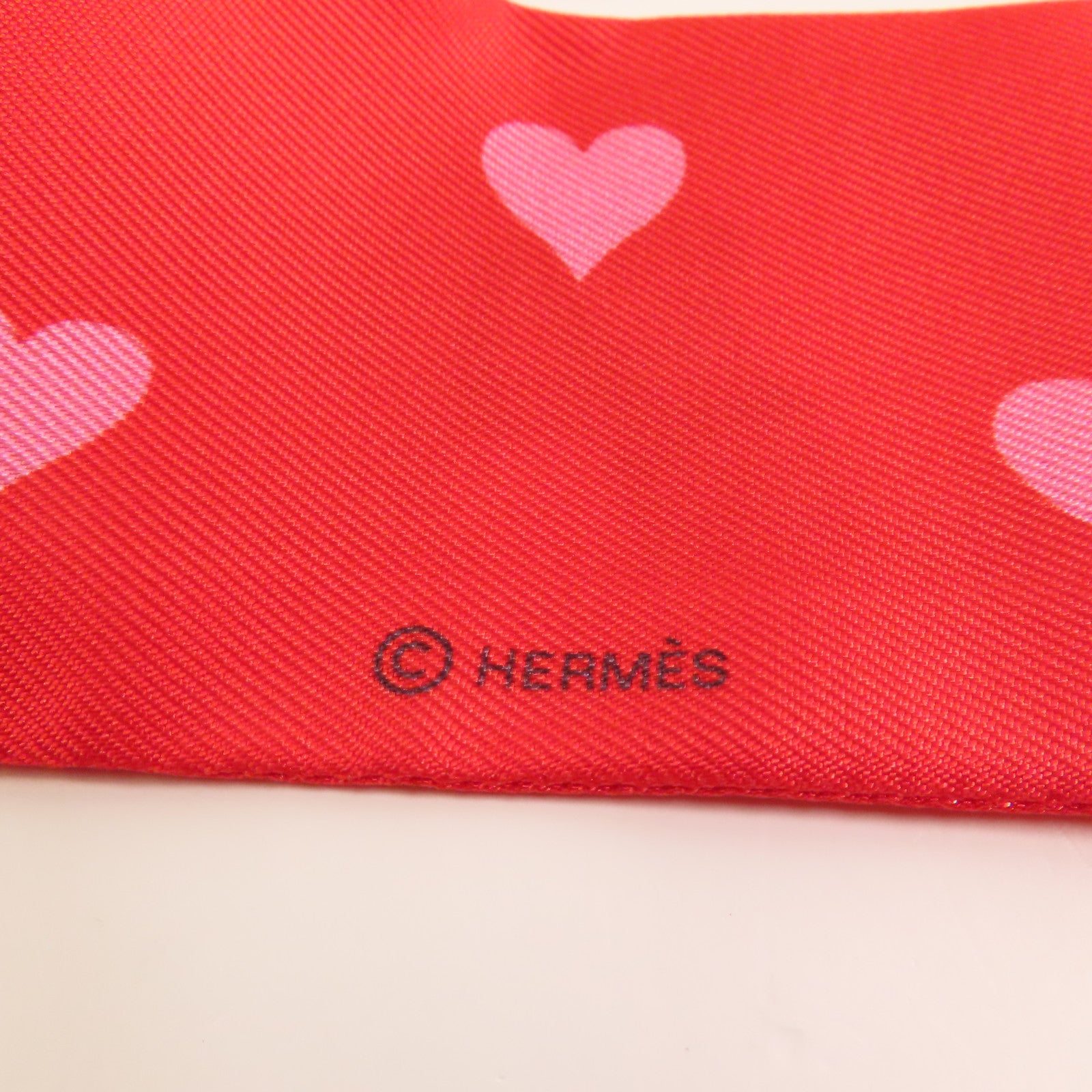 HERMES Twilly Scarf Scarves Silk Red