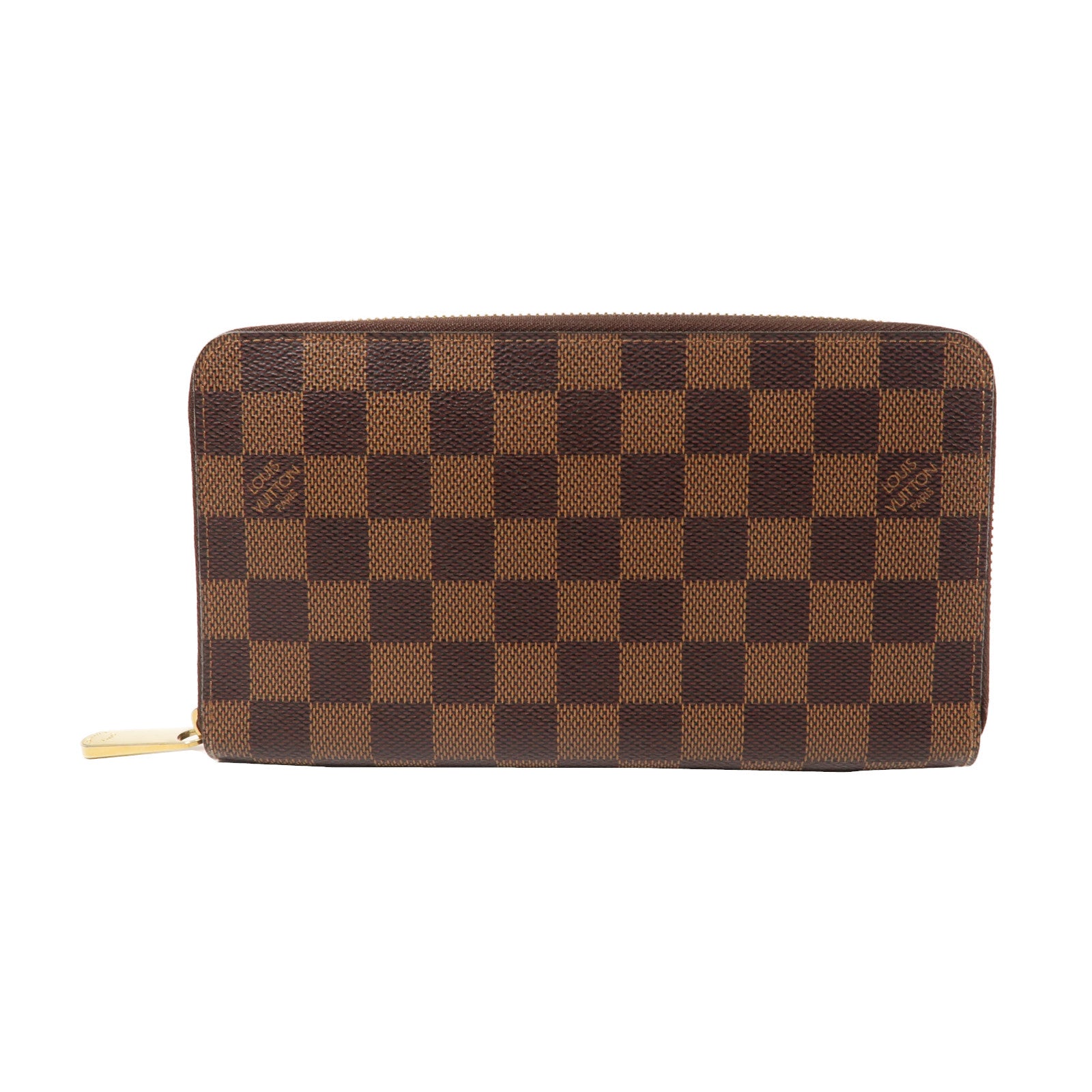 LOUIS VUITTON Damier Zippy Organizer金扣拉鍊長錢包啡色