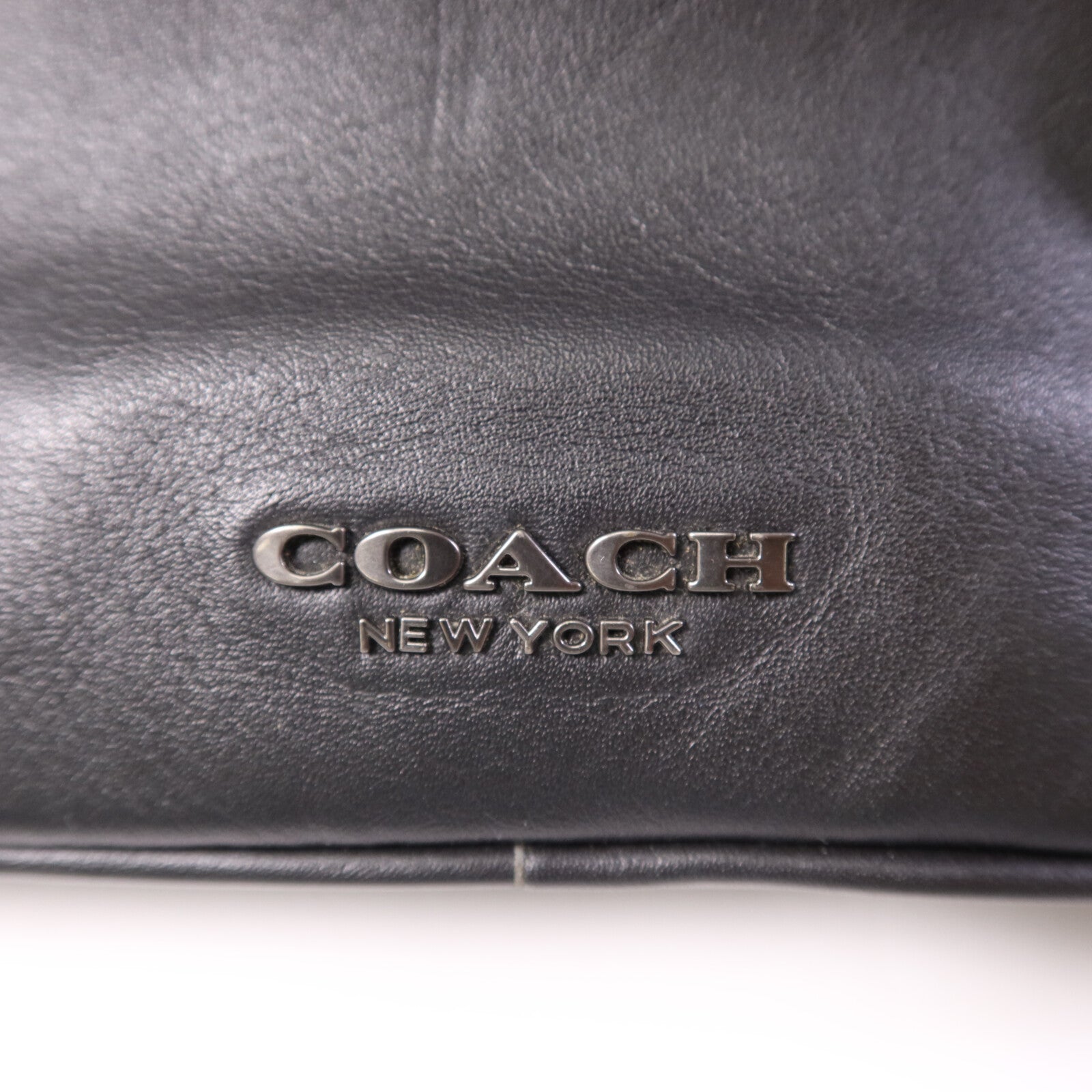 COACH 牛皮皮革Shoulder Bag銀扣肩背袋