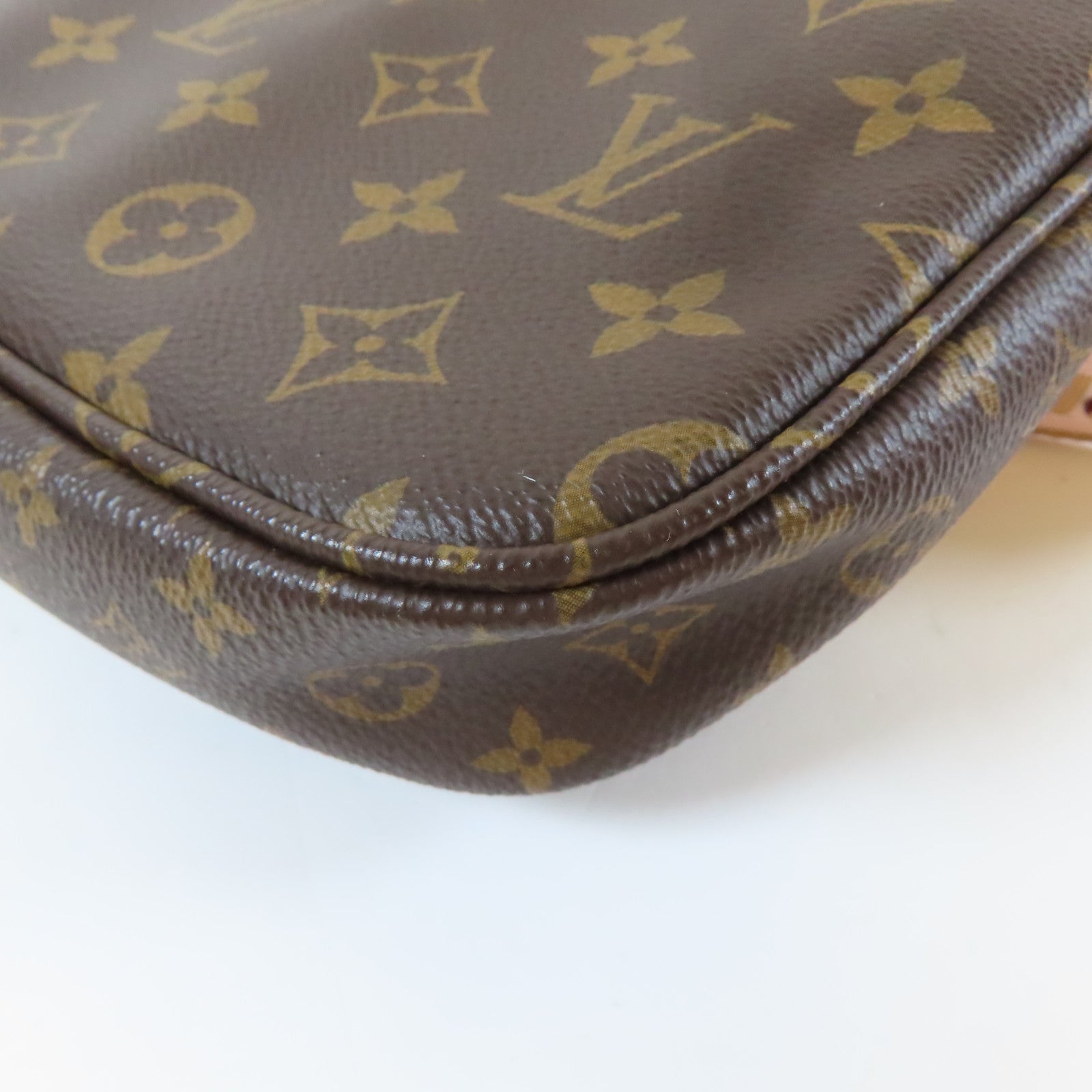 LOUIS VUITTON 【清倉大減價】Monogram Multi Pochette Accessoires金扣手挽肩背兩用袋啡色/粉紅色