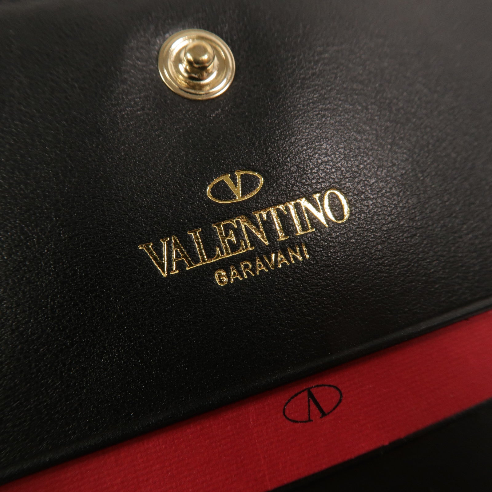 Valentino 牛皮皮革Rockstud Card Case卡片套