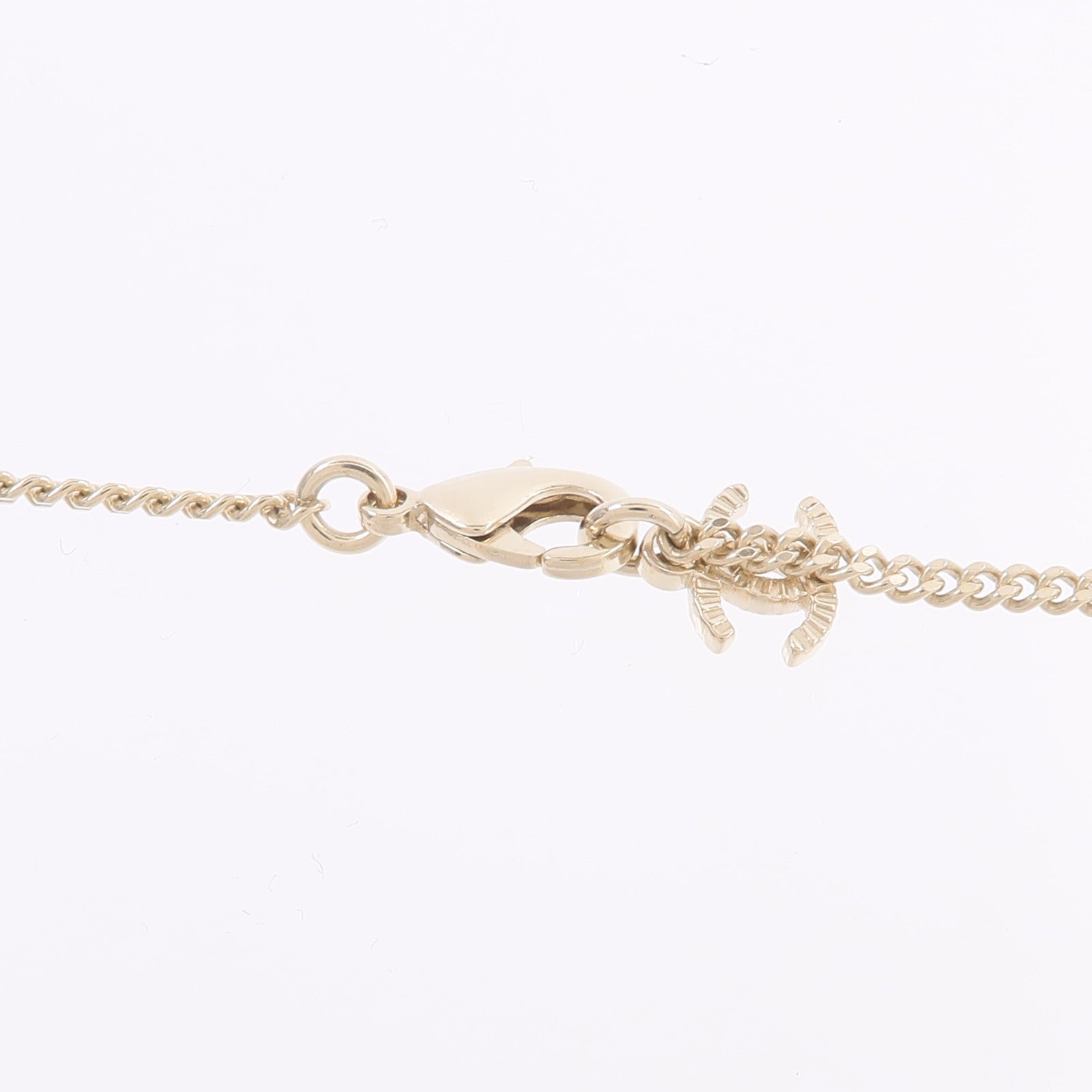 CHANEL 金屬Crystal Cut-Out CC Logo Necklace項鍊