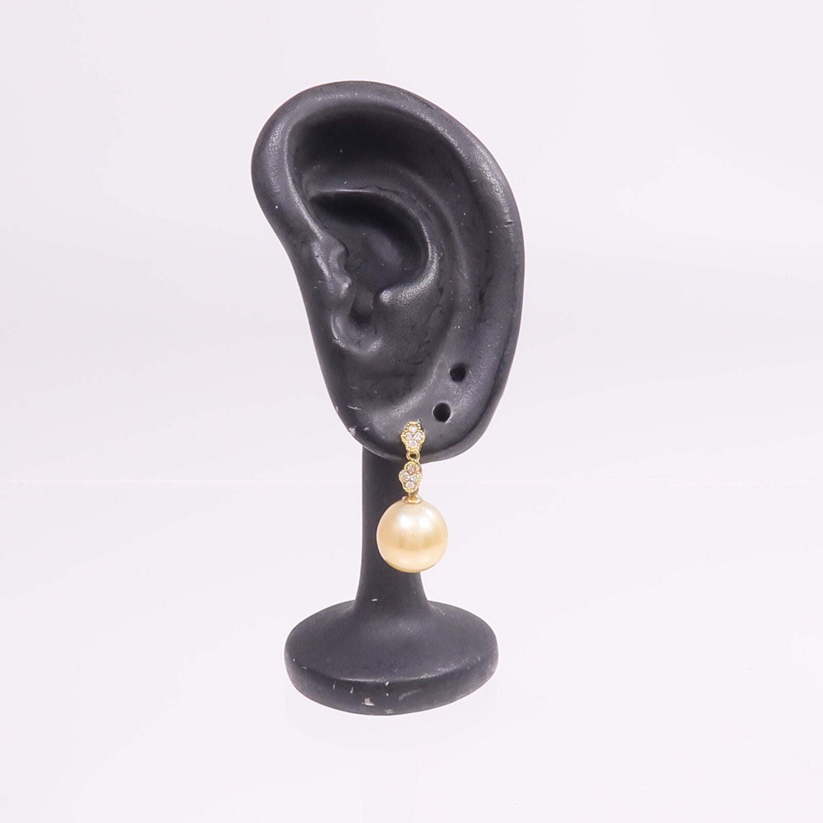 JEWELRY 【激減優惠】18K黃金Pearl Diamond Earrings珍珠/鑽石耳環