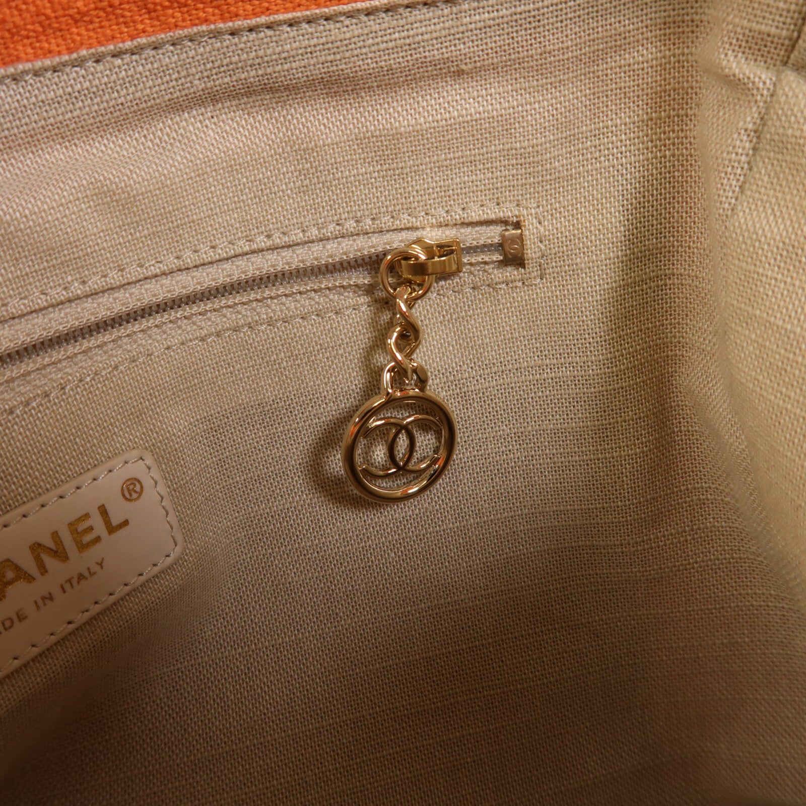 CHANEL 帆布Deauville Tote金扣手挽肩背兩用袋