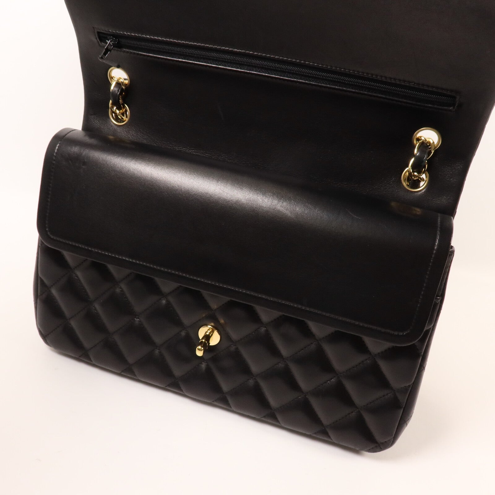 CHANEL 羊皮皮革Large Classic鏈帶肩背袋