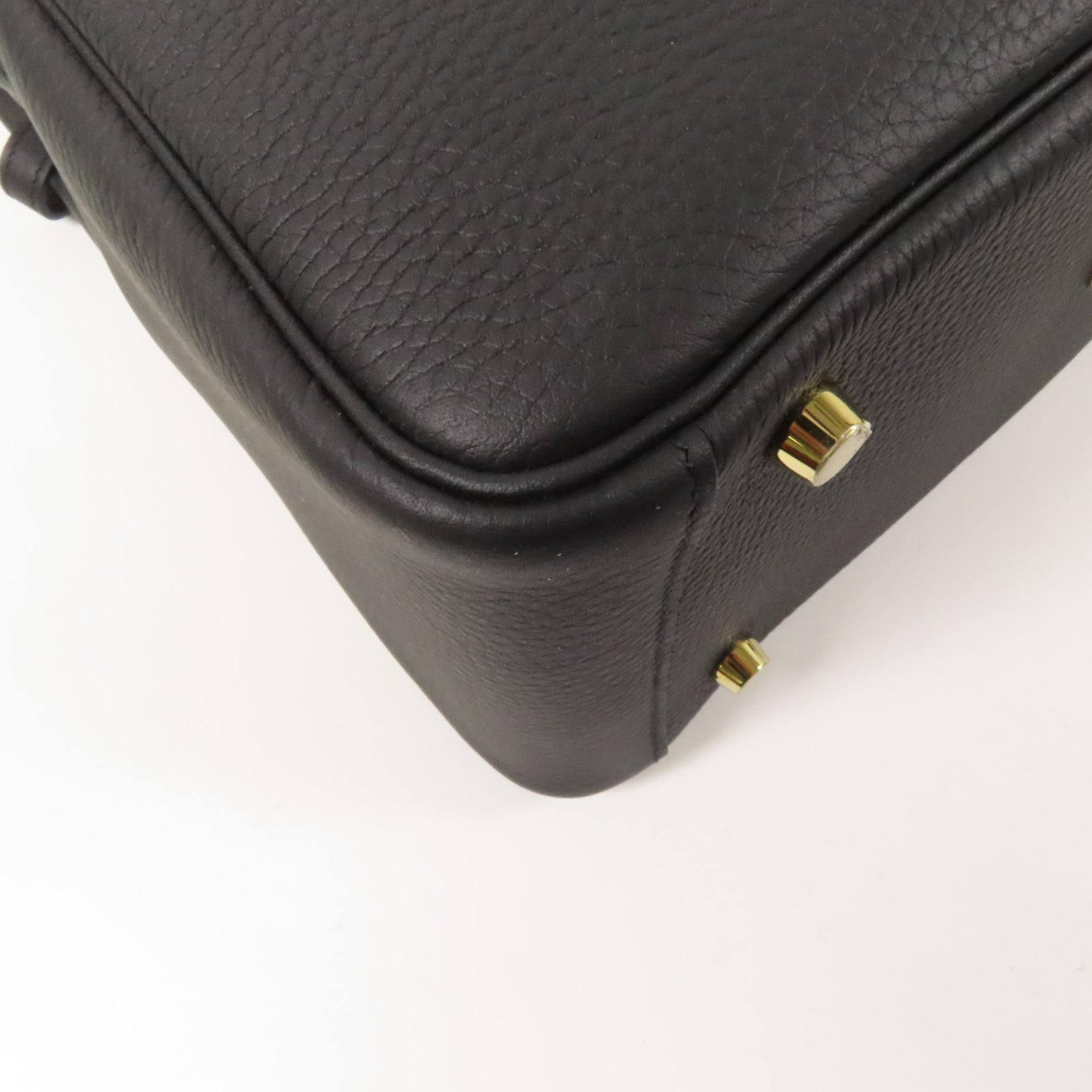 HERMES Clemence皮革Lindy 26金扣手挽肩背兩用袋Noir