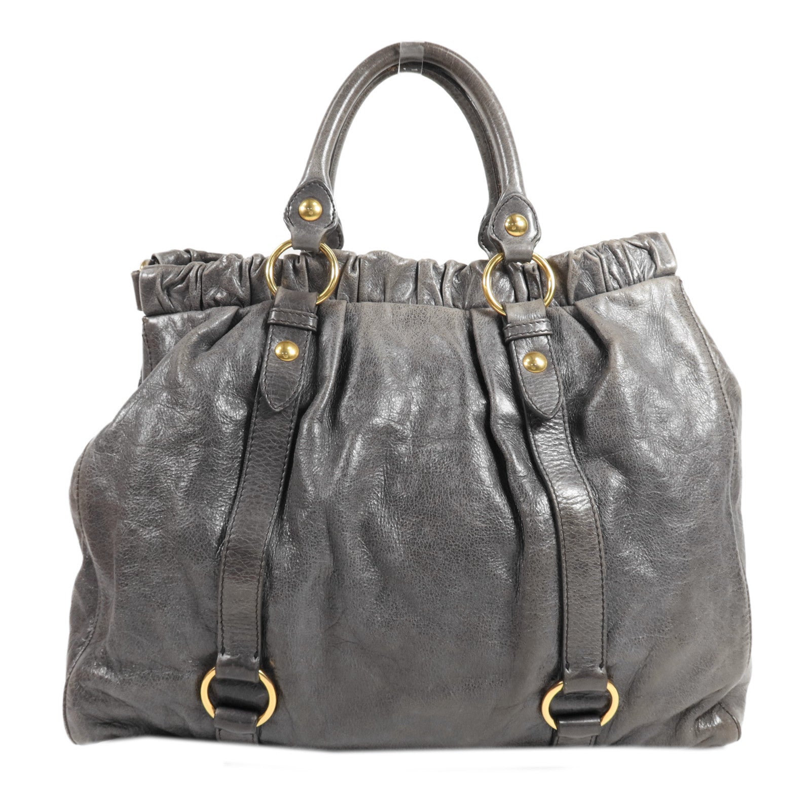 Miu Miu 牛皮皮革Shoulder Bag金扣手挽肩背兩用袋