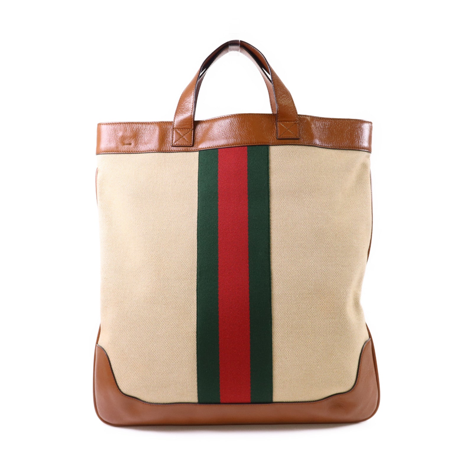 GUCCI 帆布Sherry Line Vintage Tote Bag金扣手挽肩背兩用袋