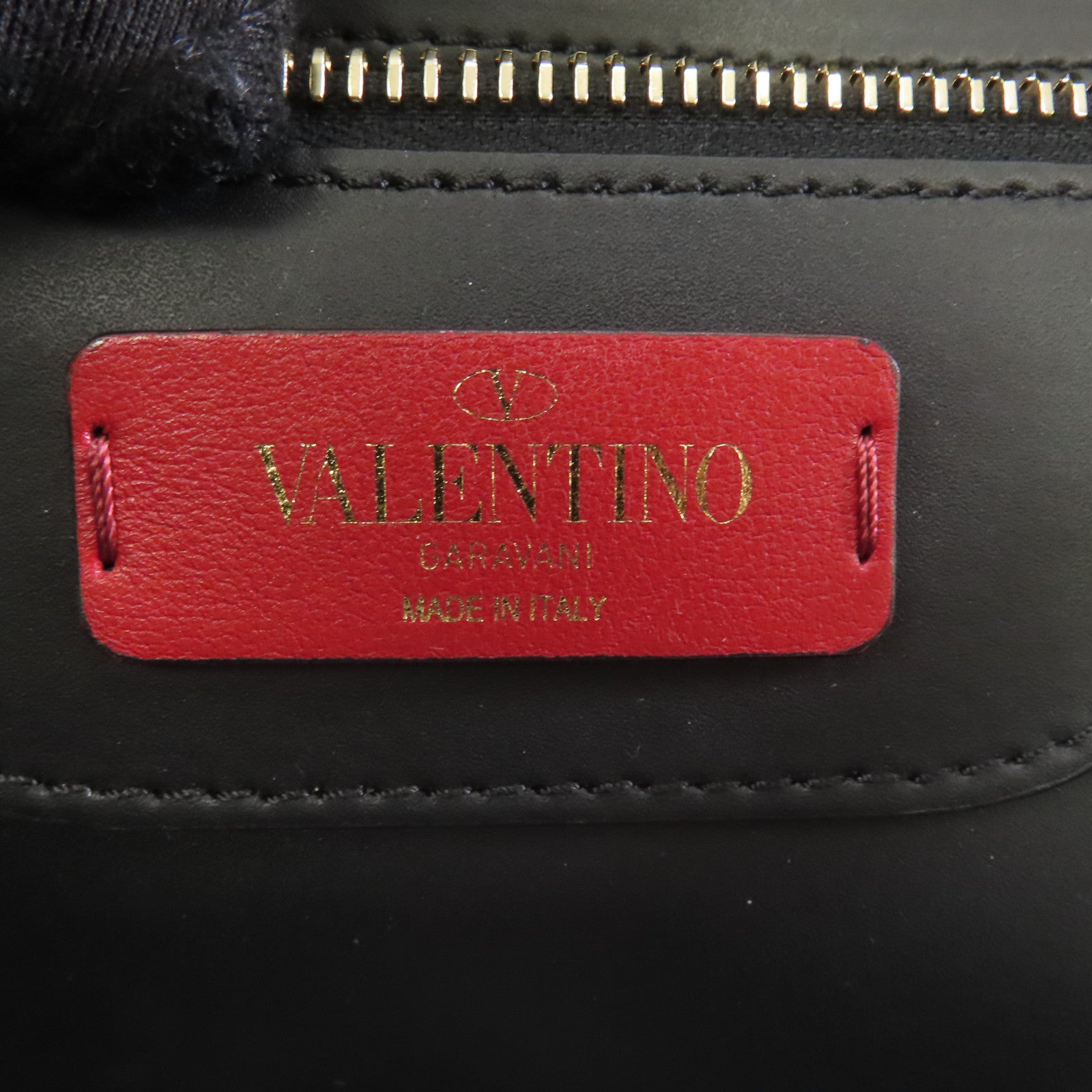 Valentino 牛皮皮革Tote Bag金扣手挽袋黑色