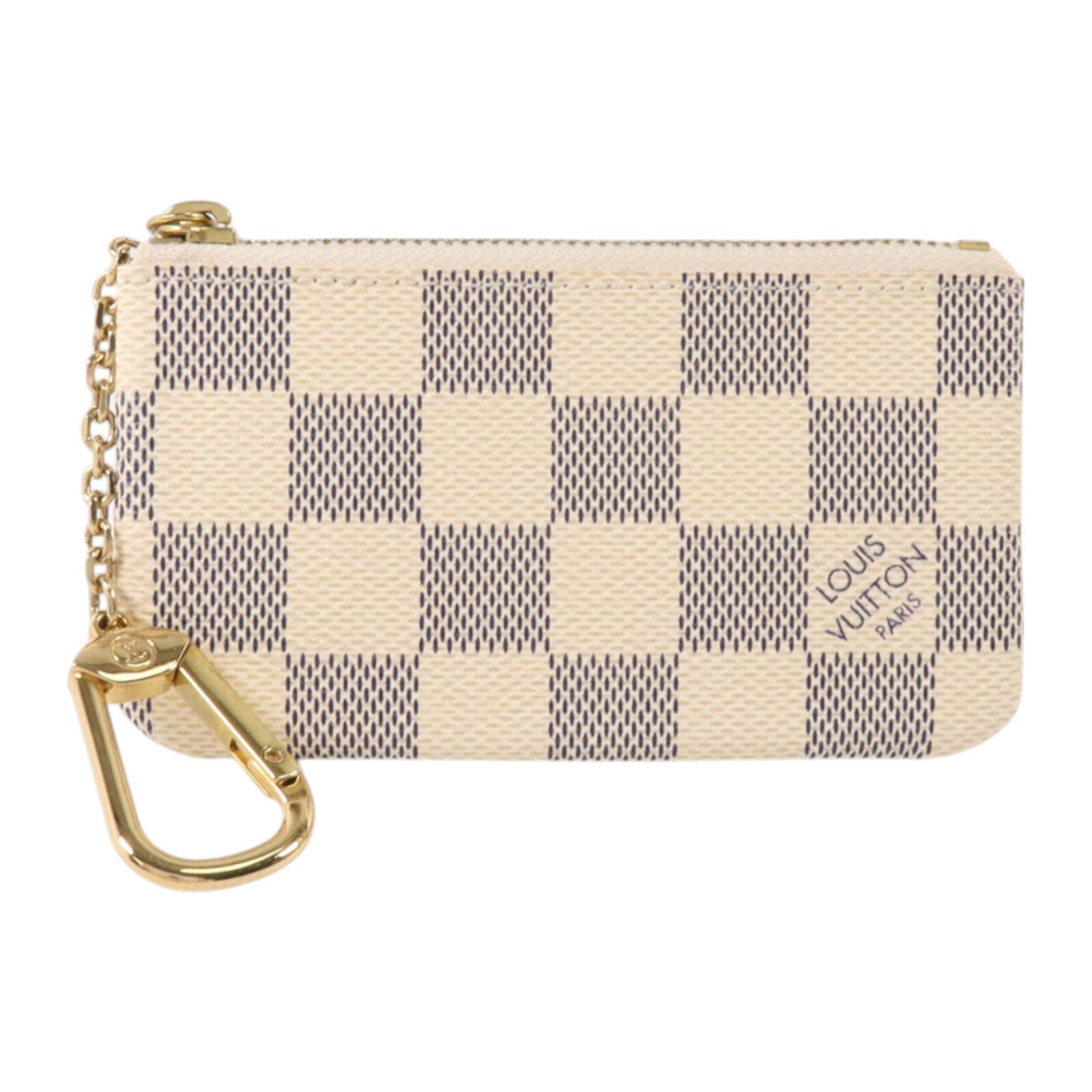 LOUIS VUITTON Damier Azur Pochette Cles Key Pouch Coin Purse金扣鎖匙/零錢包