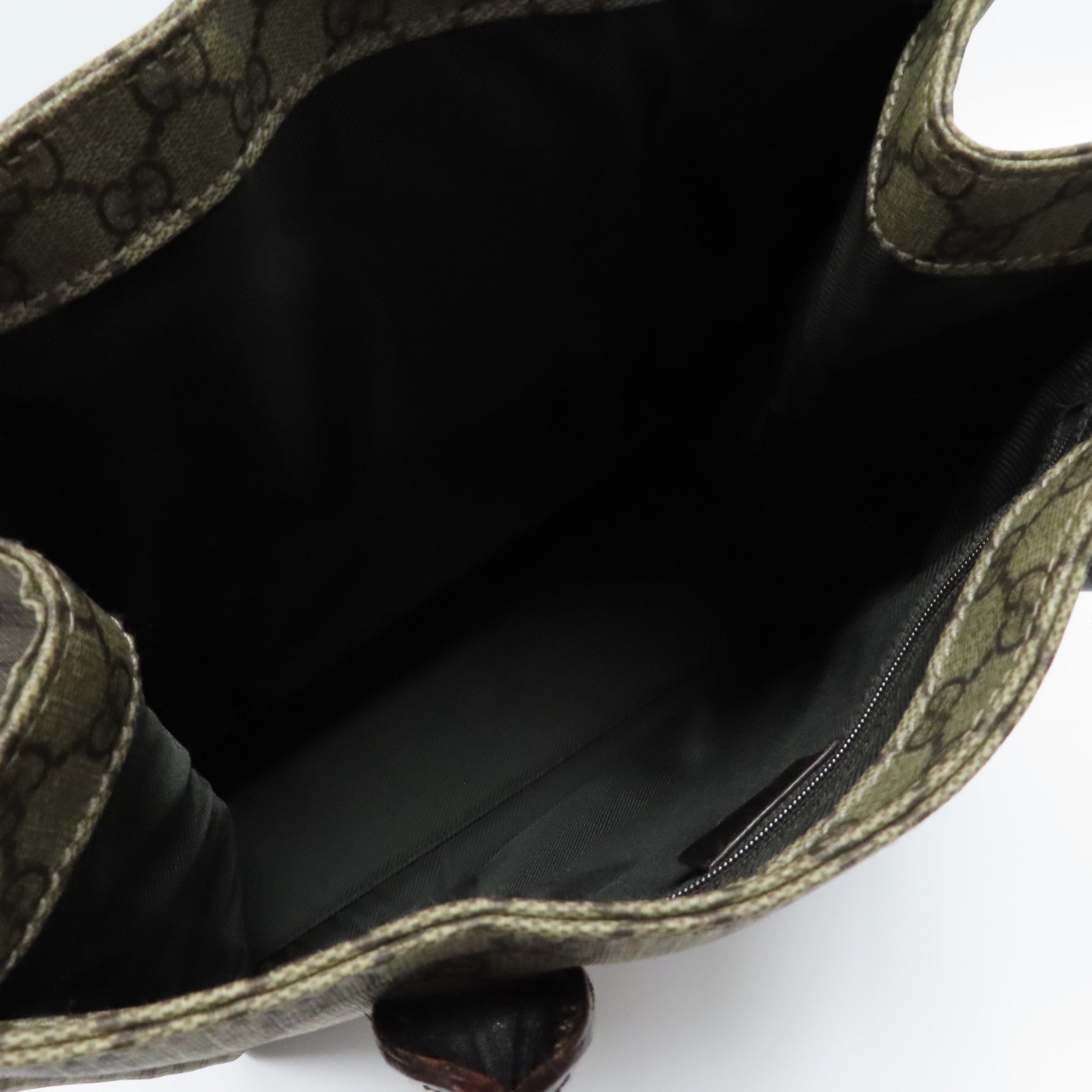 GUCCI 塗層帆布Hand Bag銀扣手挽袋啡色