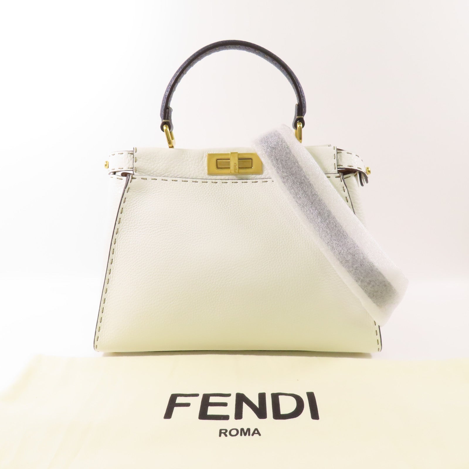 FENDI 牛皮皮革Peekaboo金扣手挽肩背兩用袋