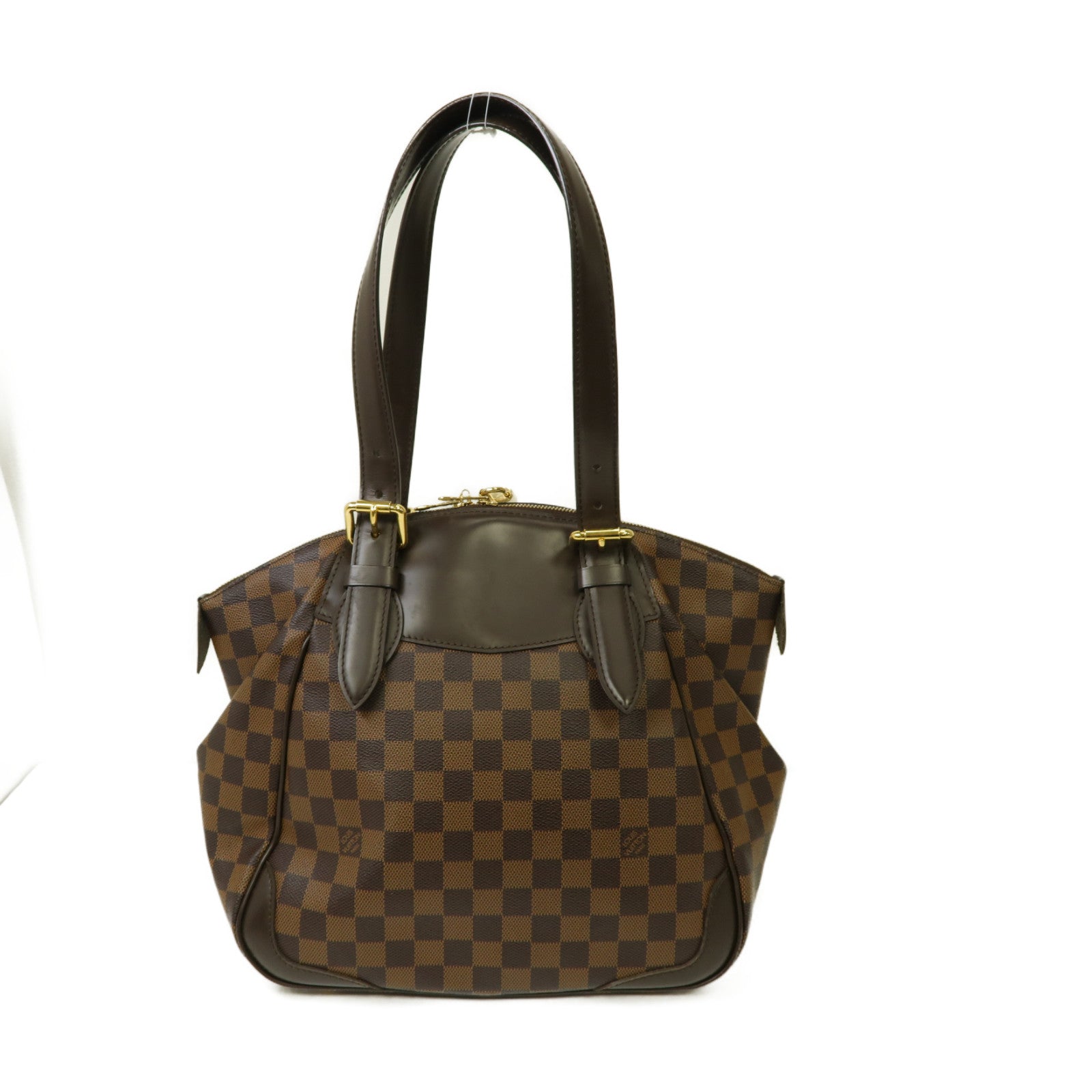 LOUIS VUITTON 【激減優惠】Damier Verona MM金扣肩背袋棕色