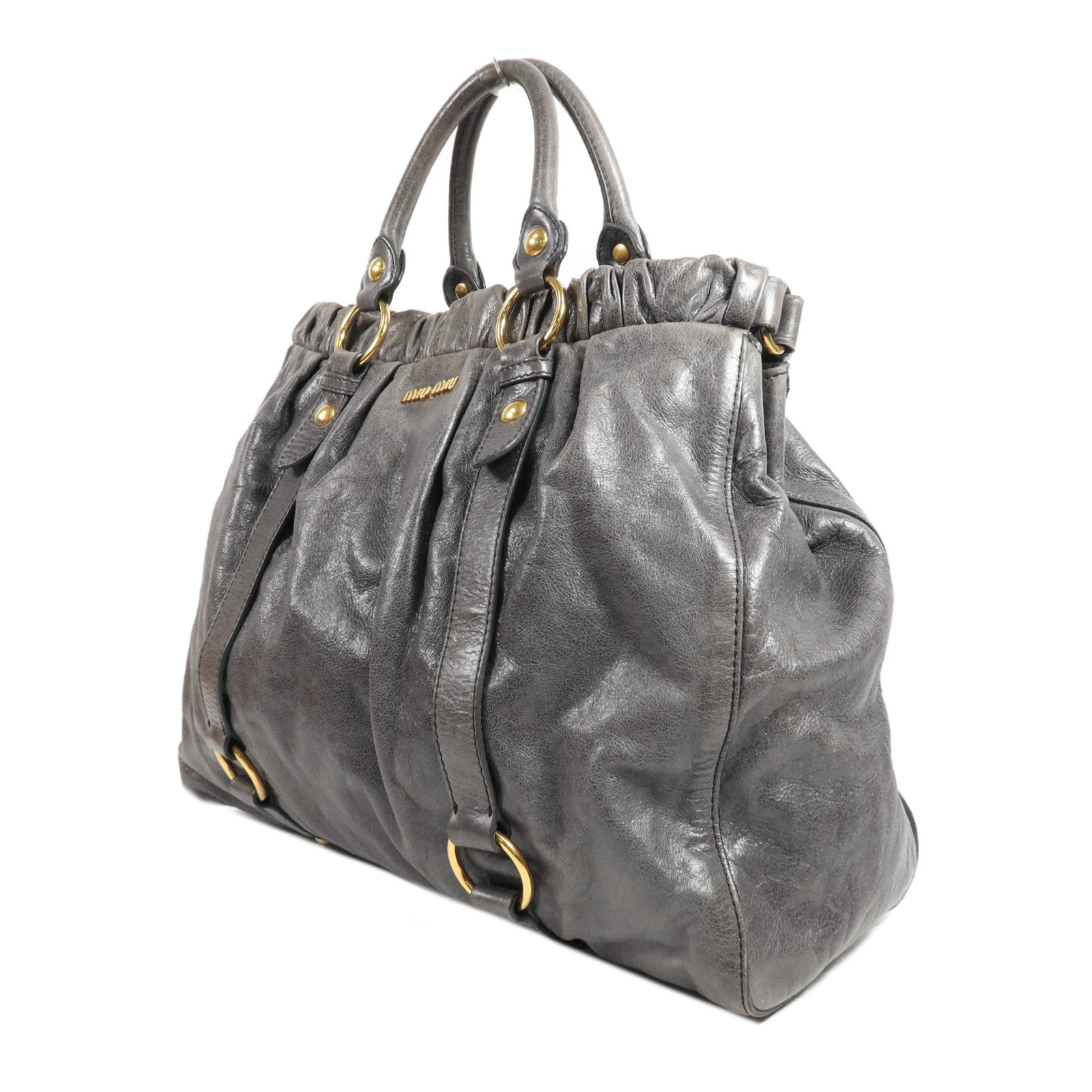 Miu Miu 牛皮皮革Shoulder Bag金扣手挽肩背兩用袋