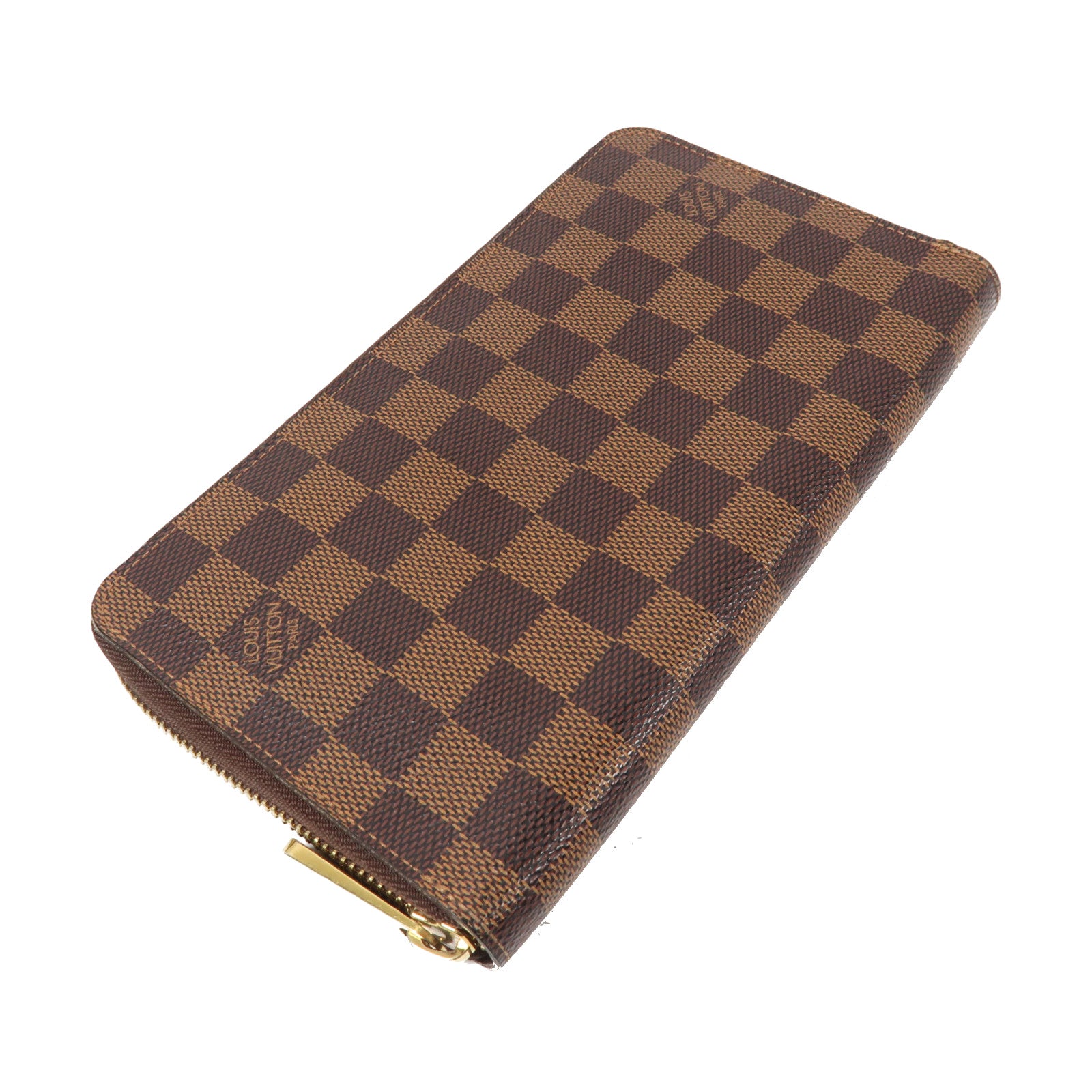 LOUIS VUITTON Damier Zippy Organizer金扣拉鍊長錢包啡色