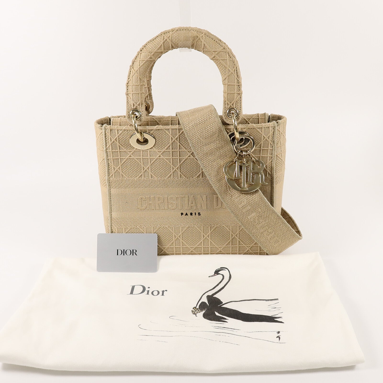 Dior 帆布lady D-Lite手挽肩背兩用袋