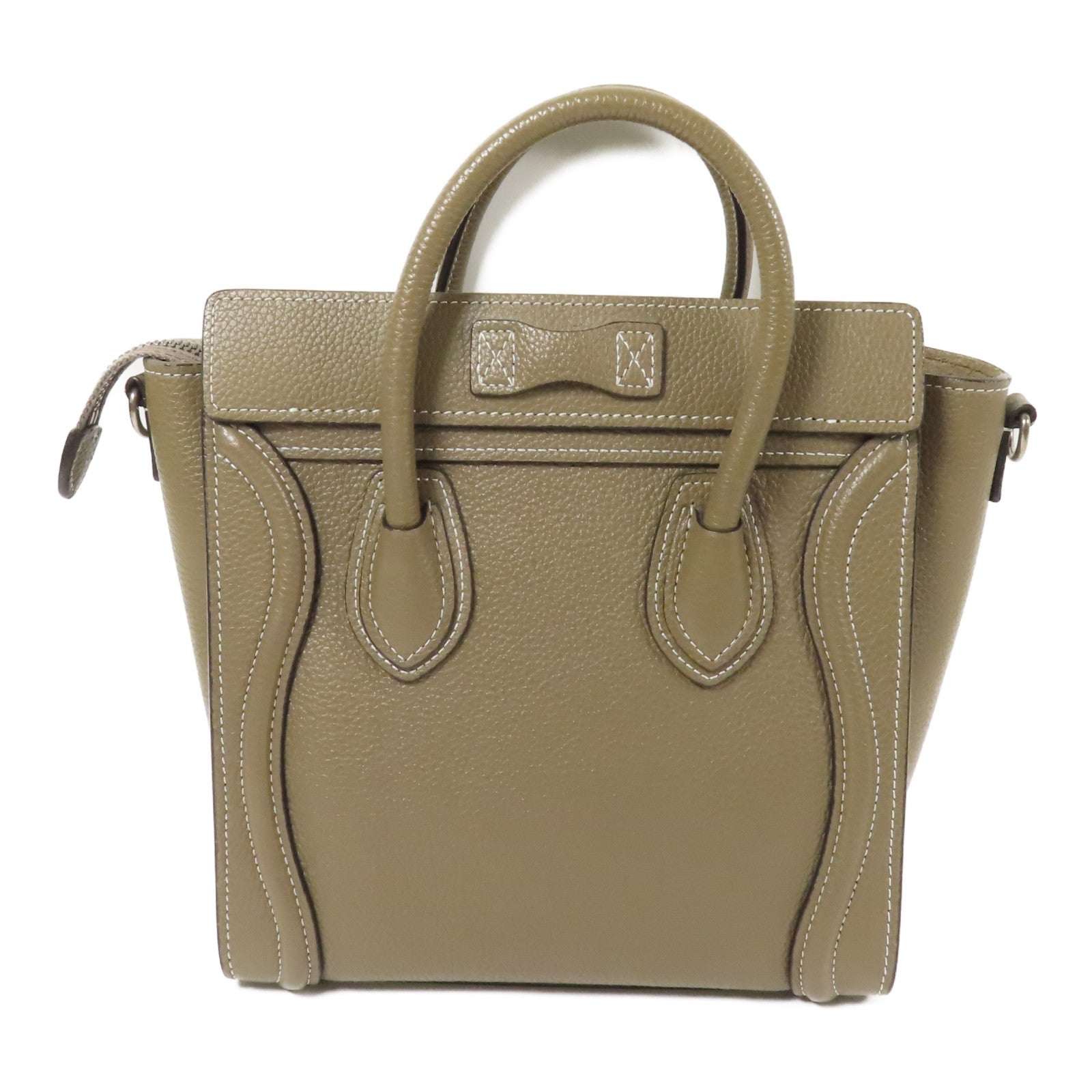 CELINE 牛皮皮革Nano Luggage銀扣手挽肩背兩用袋