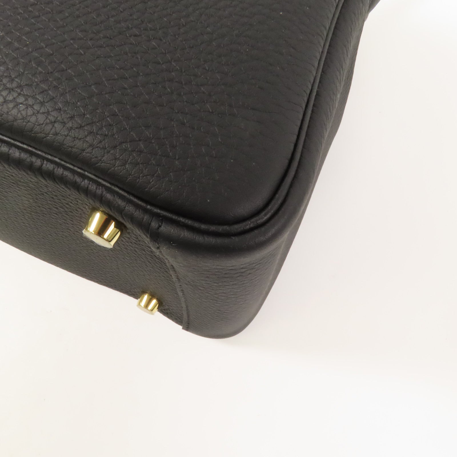 HERMES Clemence皮革Lindy 26金扣手挽肩背兩用袋Noir