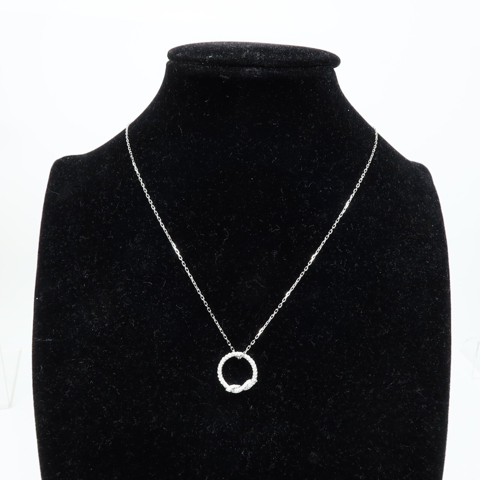 CARTIER 18K白金Diamond Entrelaces Necklace鑽石項鍊