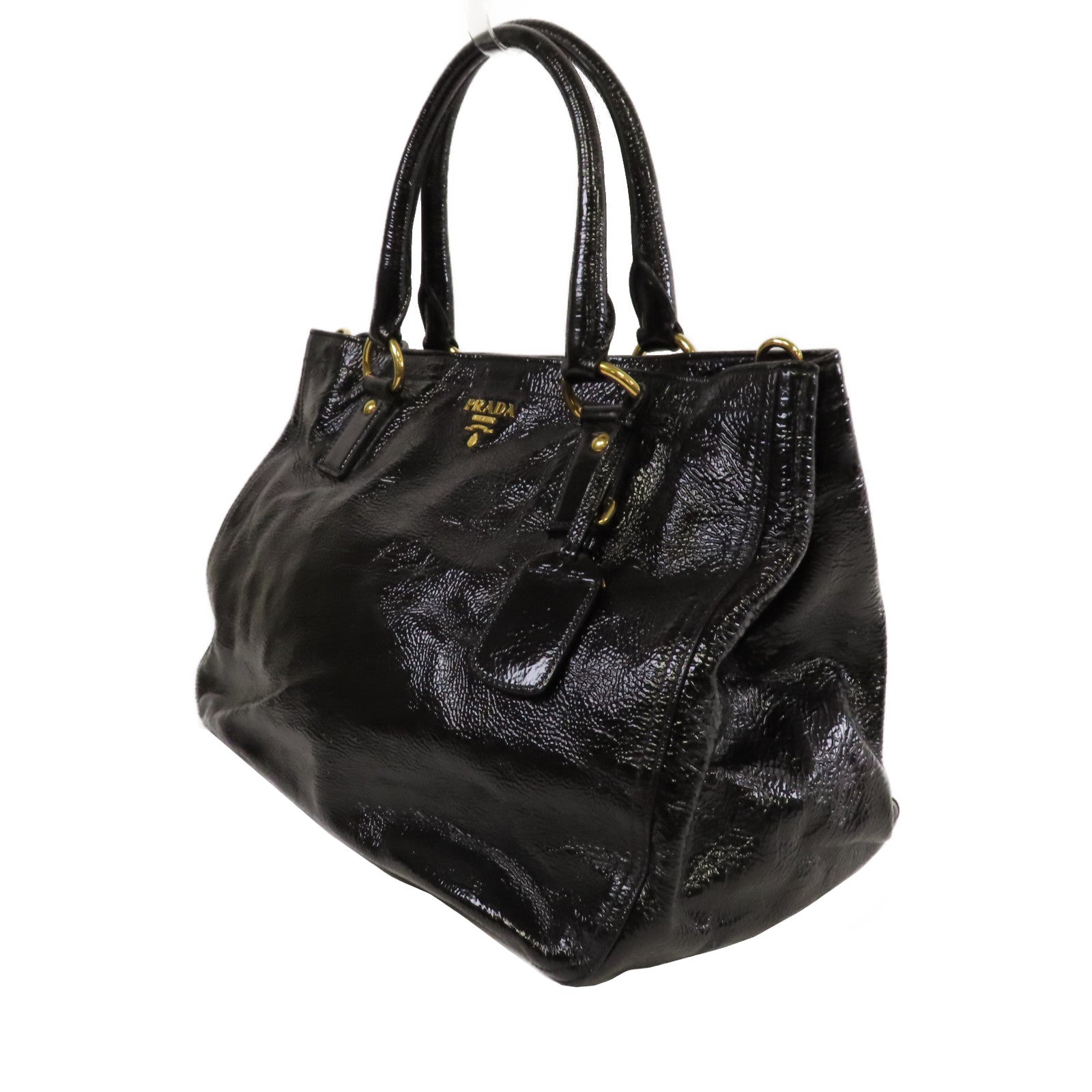 PRADA 【激減優惠】牛皮皮革2 Way Shoulder金扣手挽肩背兩用袋黑色
