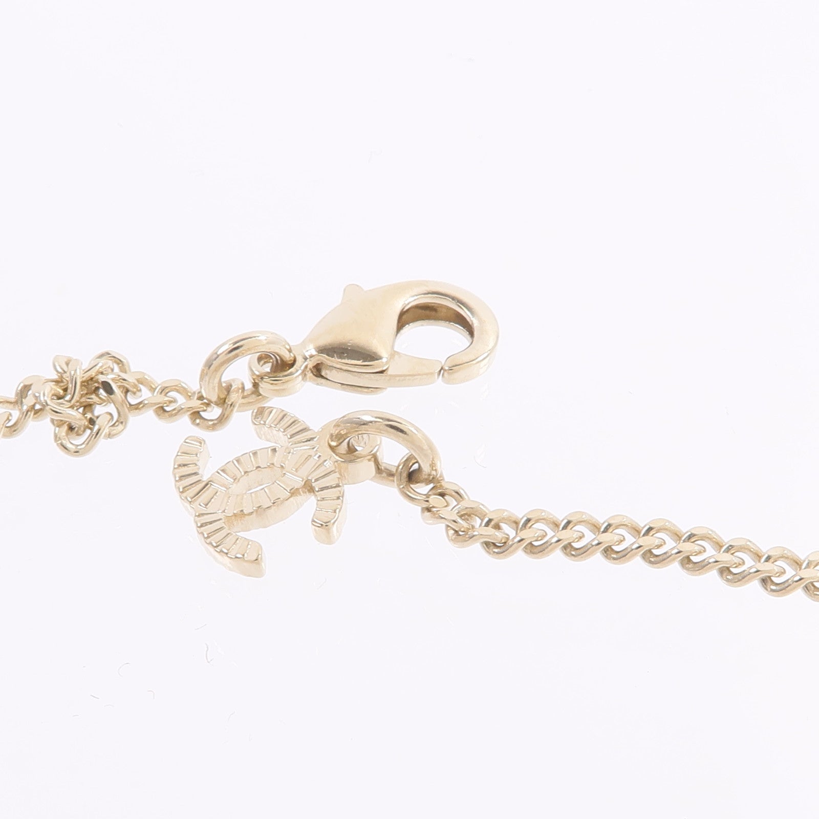 CHANEL 金屬Crystal Cut-Out CC Logo Necklace項鍊