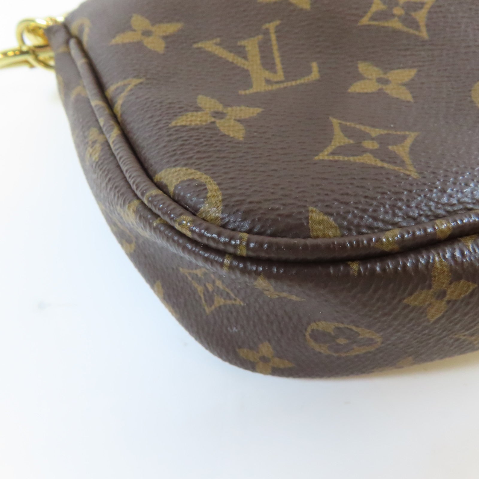 LOUIS VUITTON 【清倉大減價】Monogram Multi Pochette Accessoires金扣手挽肩背兩用袋啡色/粉紅色