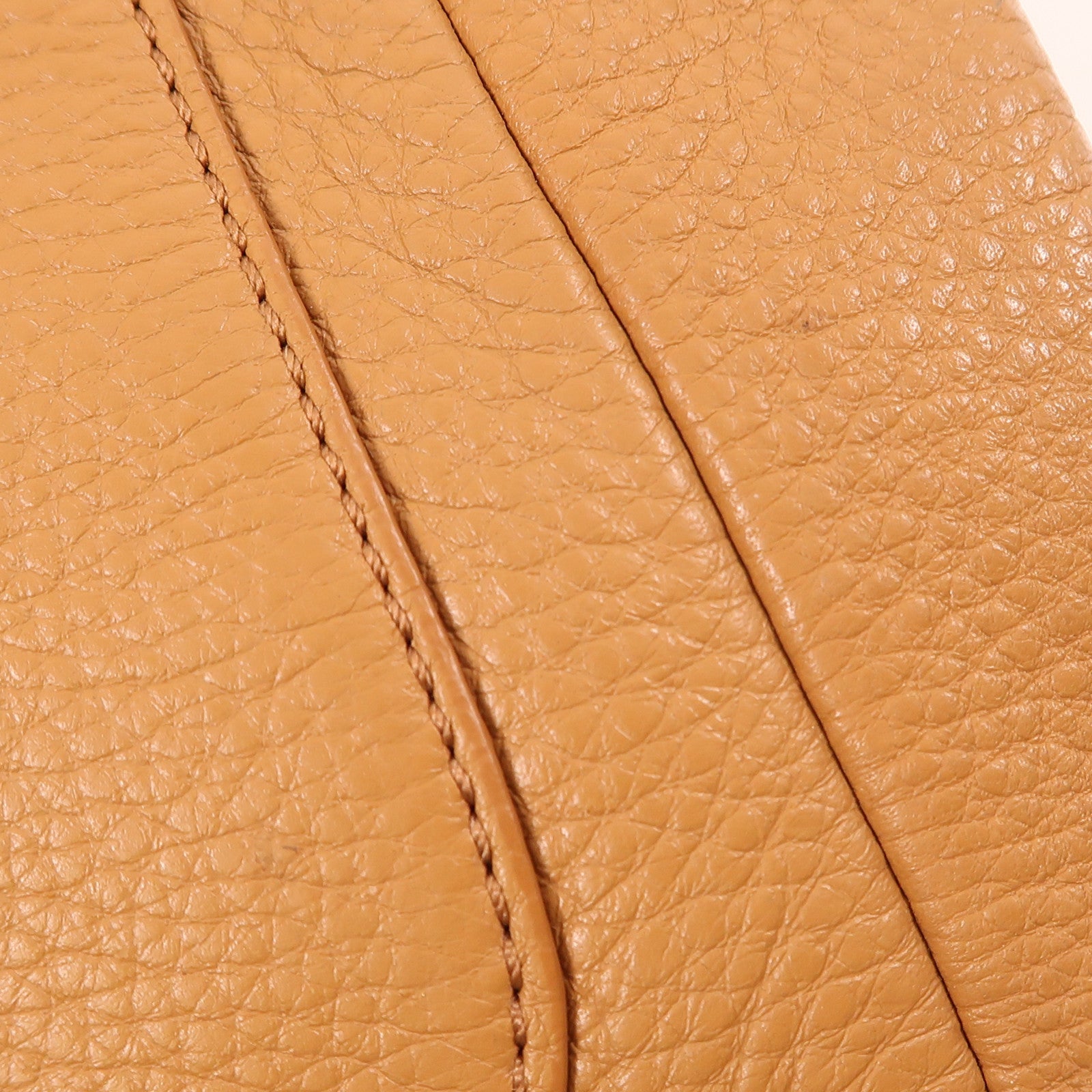 Tory Burch GHW Shoulder Bag Calfskin Leather Brown