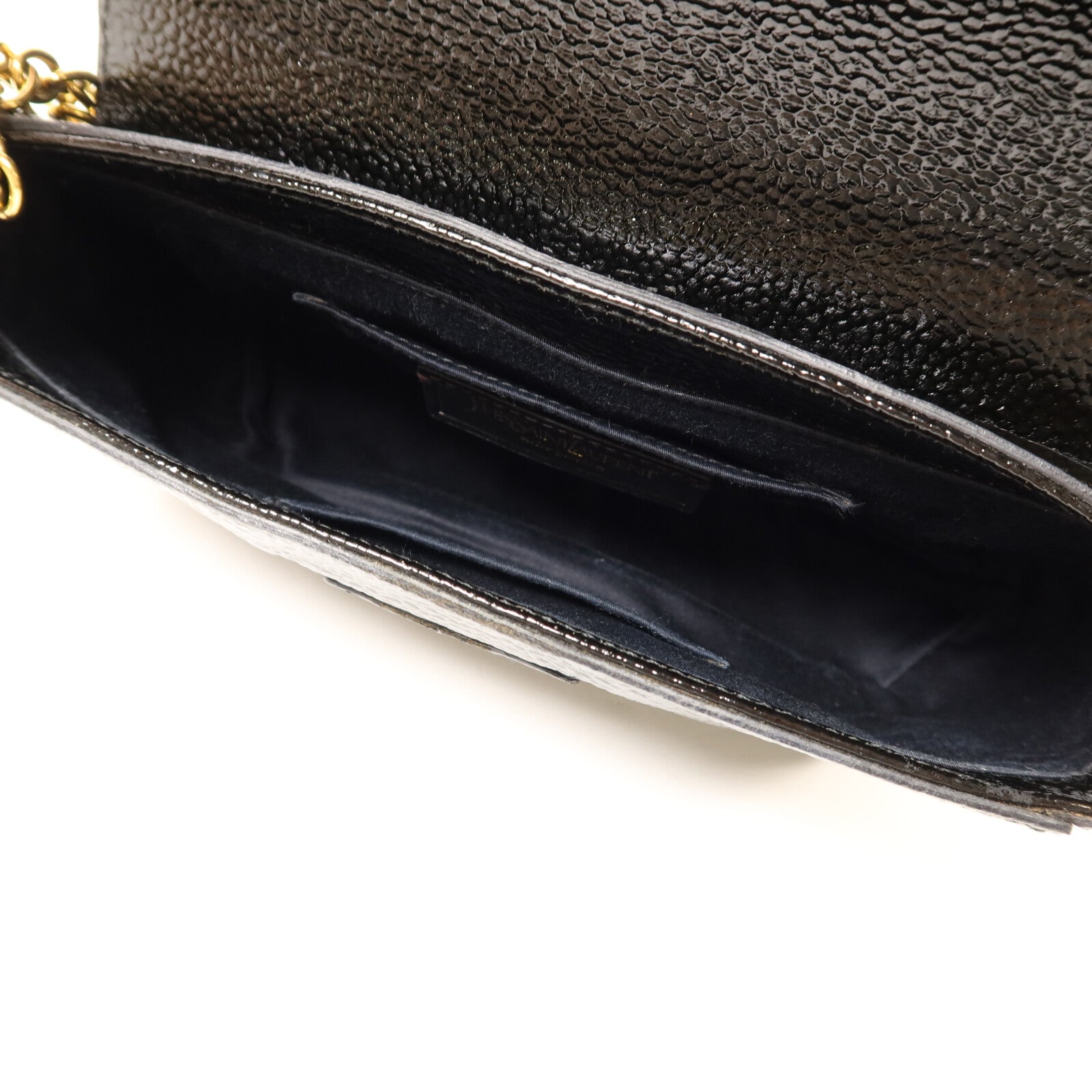 YVES SAINT LAURENT 漆皮皮革Emma Bag金扣鏈帶肩背袋